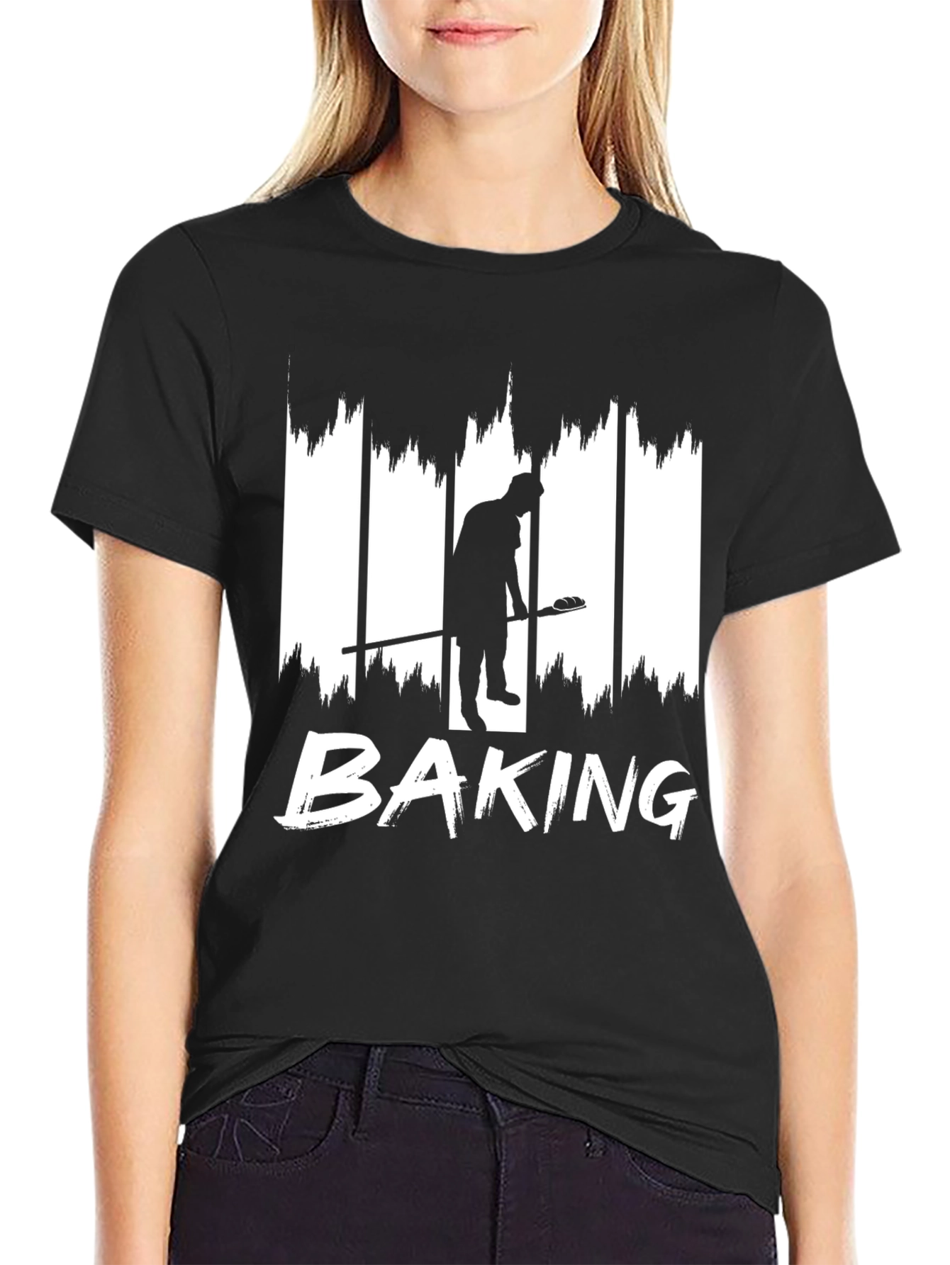 Baking Silhouette Graphic T-Shirt - Black