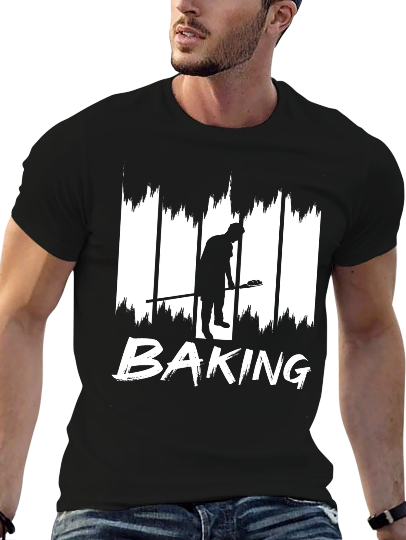 Baking Silhouette Graphic T-Shirt - Black