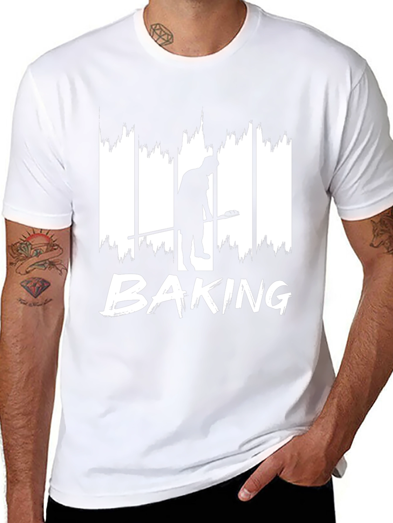 Baking Silhouette Graphic T-Shirt - Black