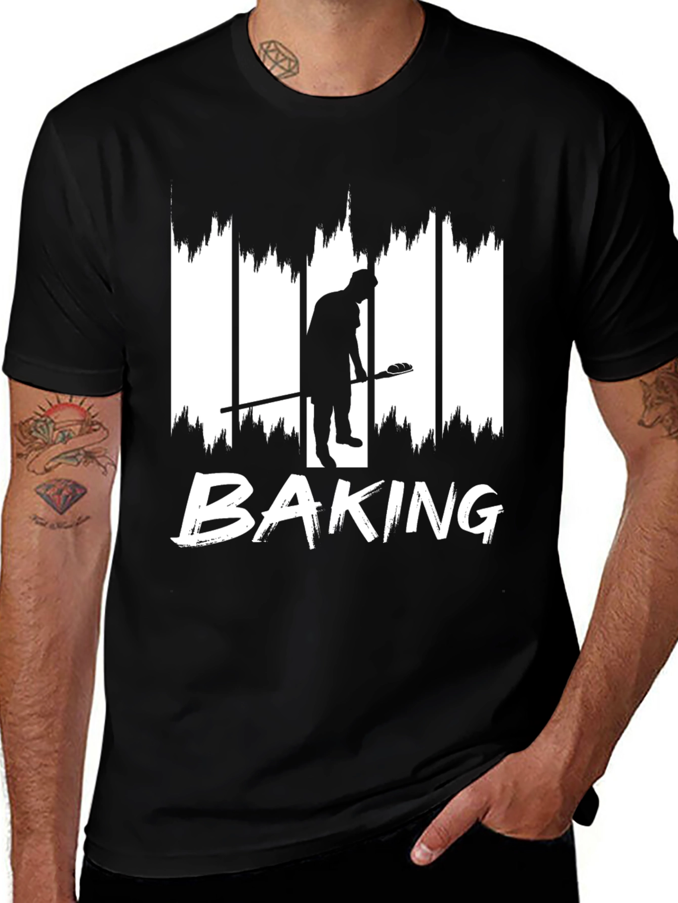 Baking Silhouette Graphic T-Shirt - Black