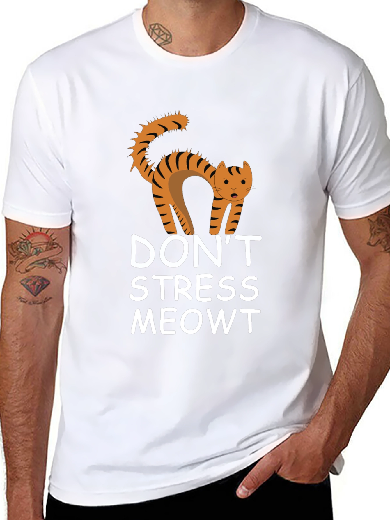 Dont Stress Meowt Black Graphic Tee
