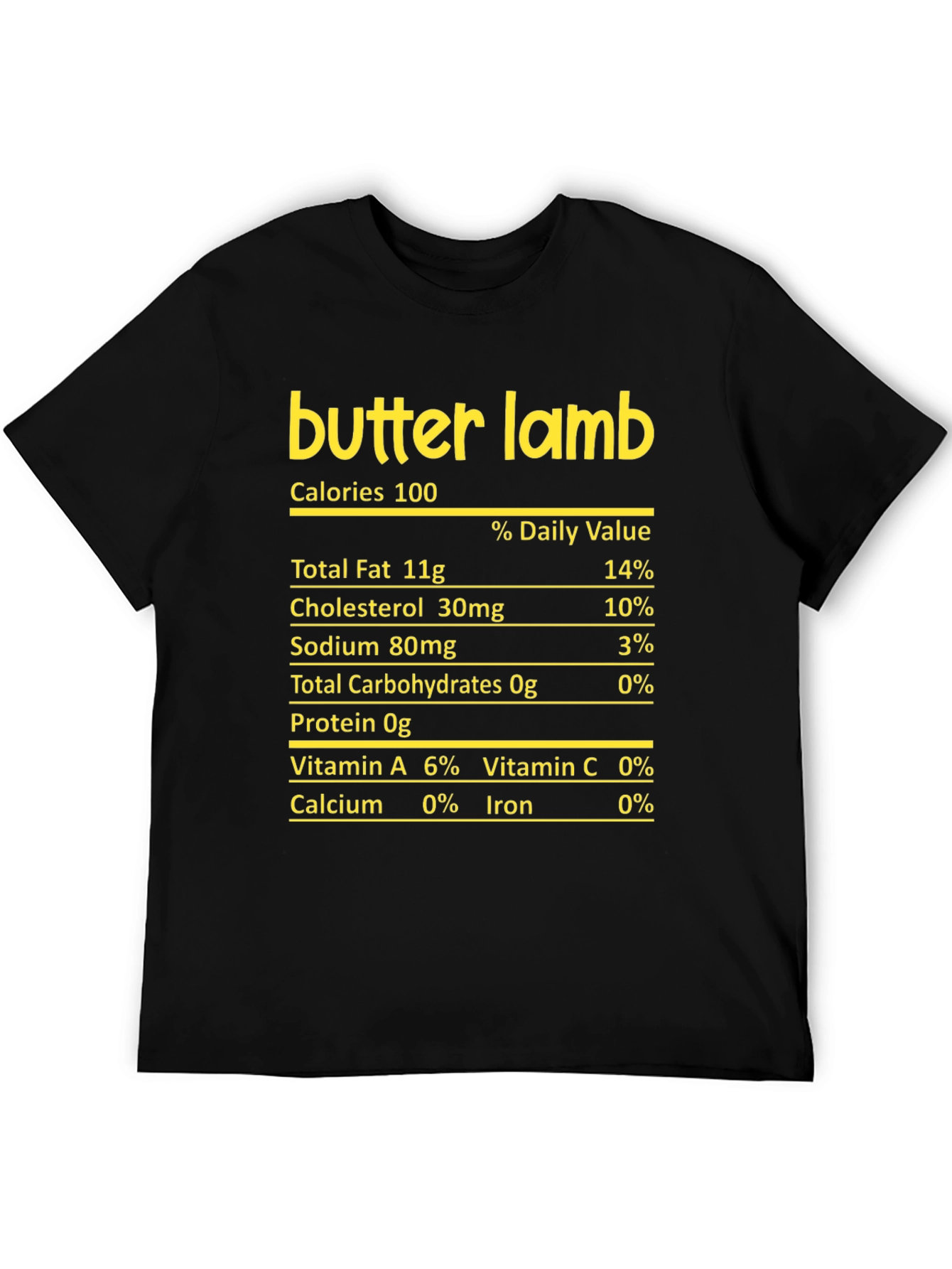 Butter Lamb Nutrition Facts Funny T-Shirt