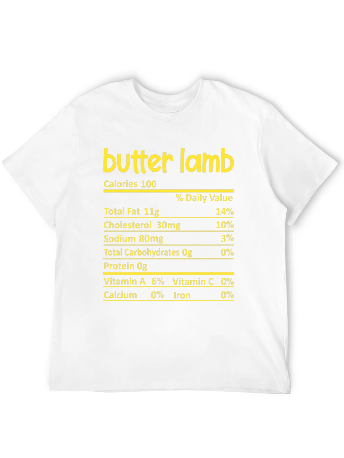 Butter Lamb Nutrition Facts Funny T-Shirt