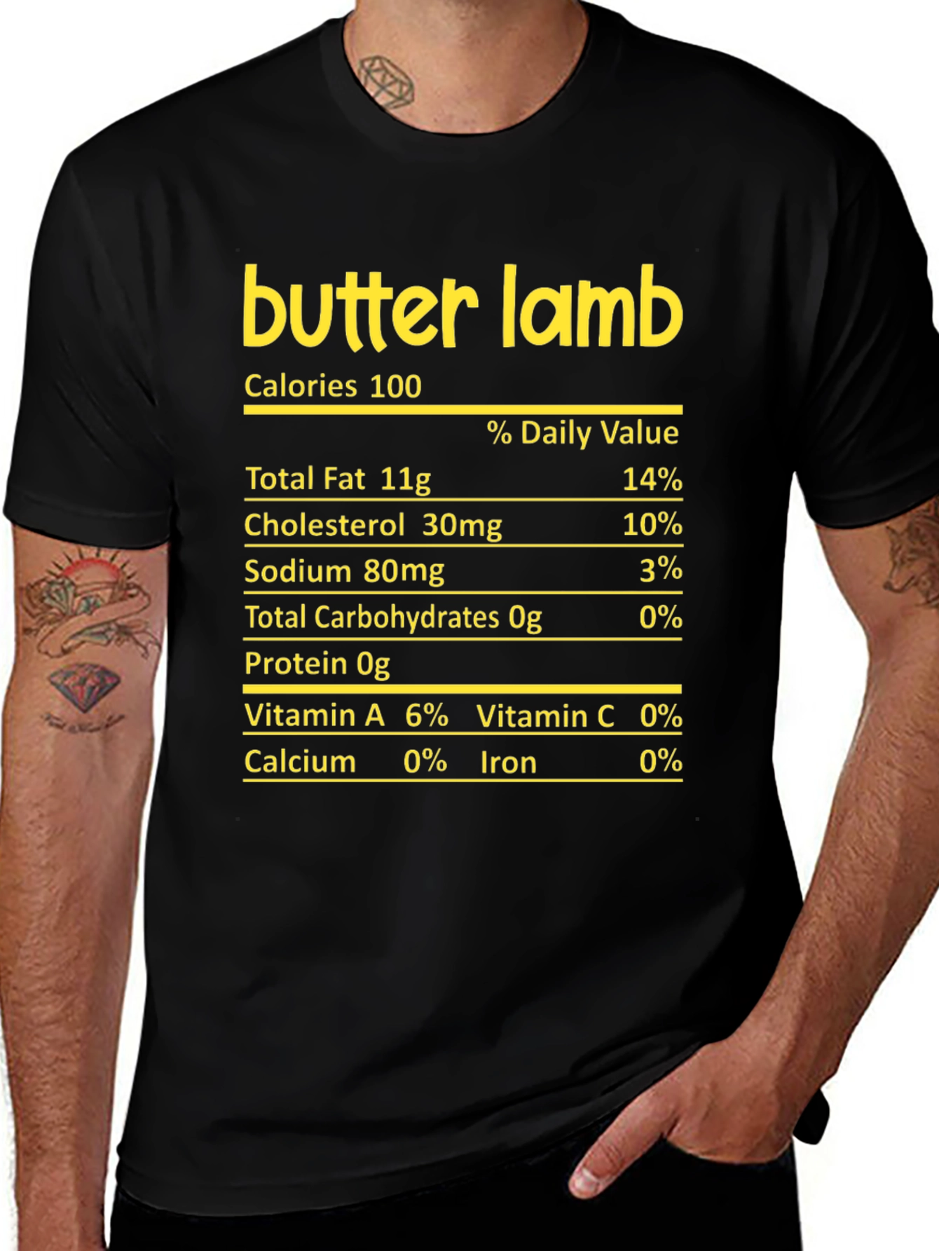 Butter Lamb Nutrition Facts Funny T-Shirt