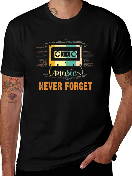 Retro Music Cassette T-Shirt - Never Forget Graphic Tee