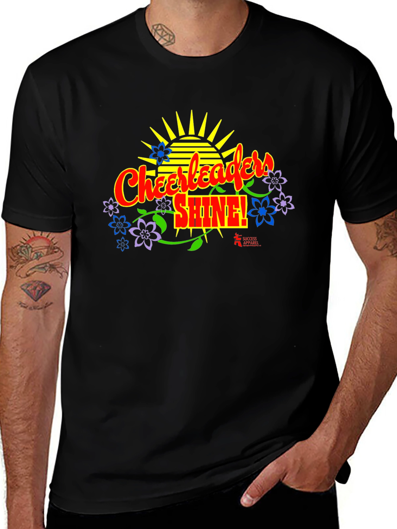 Cheerleader Shine! Black Graphic T-Shirt