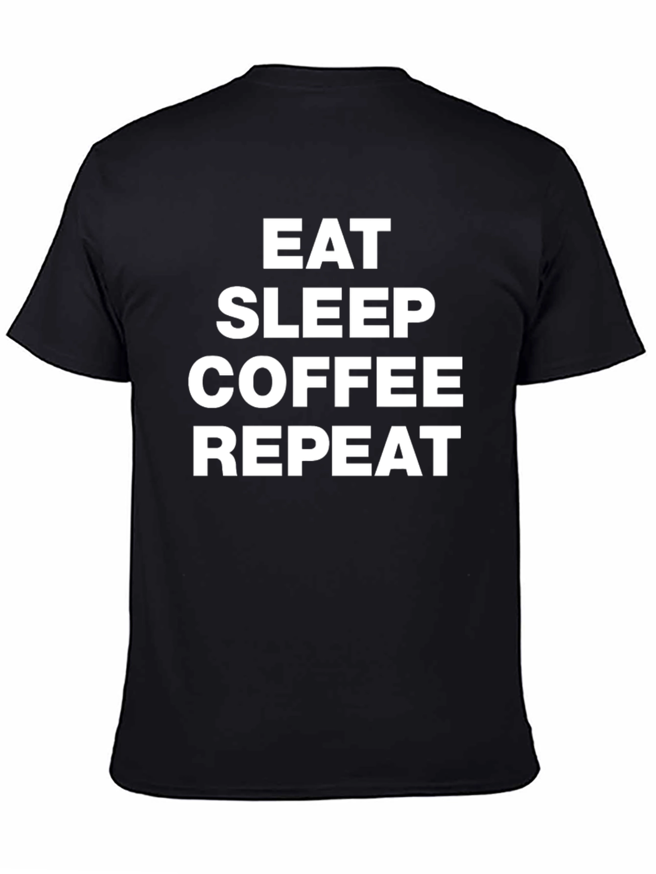 Eat Sleep Coffee Repeat Graphic Tee - Black