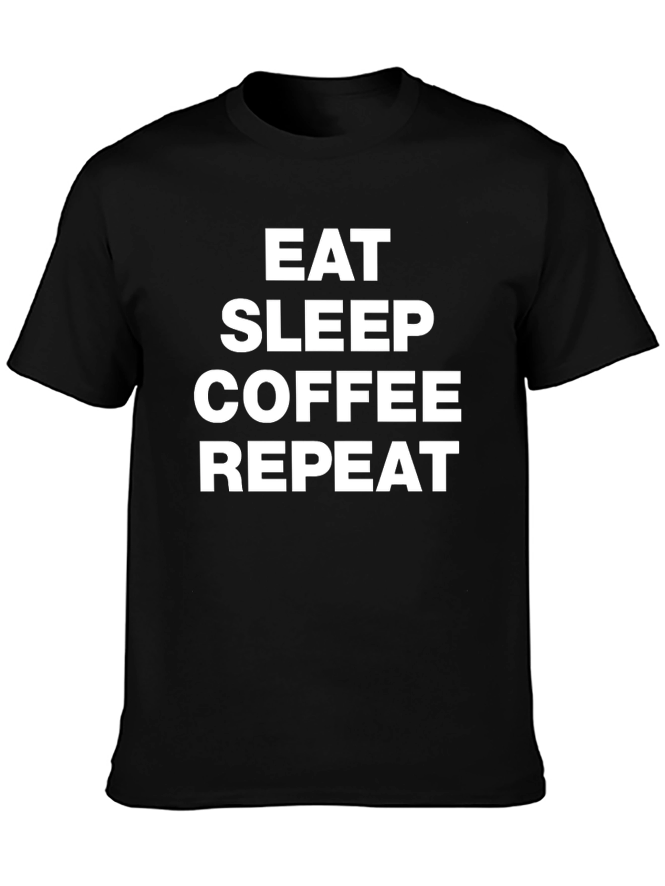 Eat Sleep Coffee Repeat Graphic Tee - Black