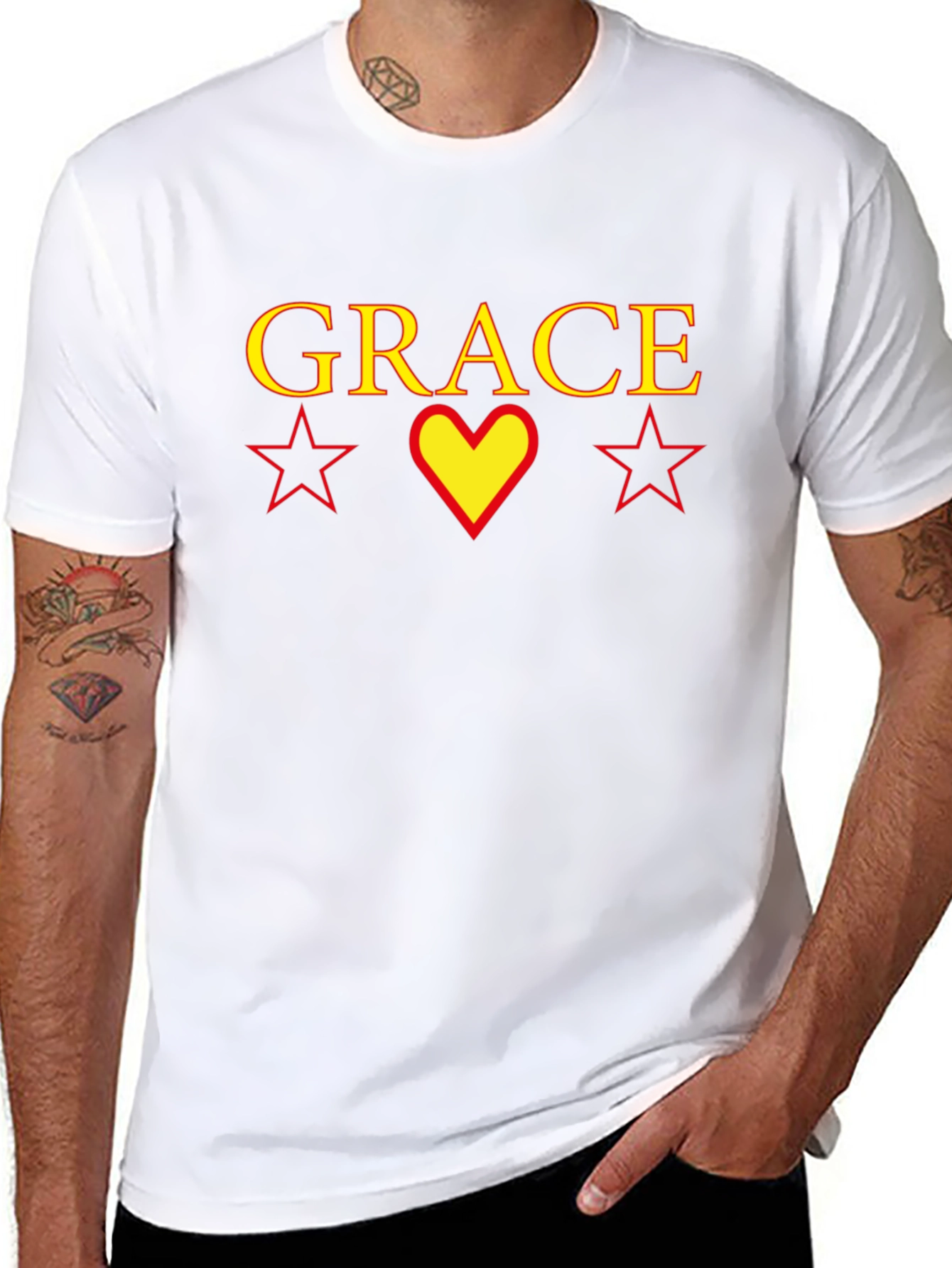 Grace Graphic T-Shirt with Heart and Stars