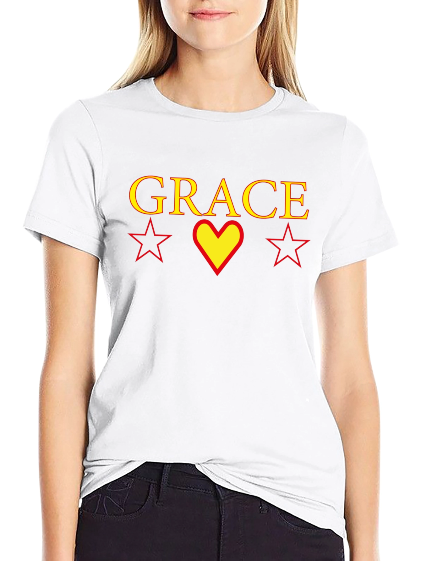 Grace Graphic T-Shirt with Heart and Stars