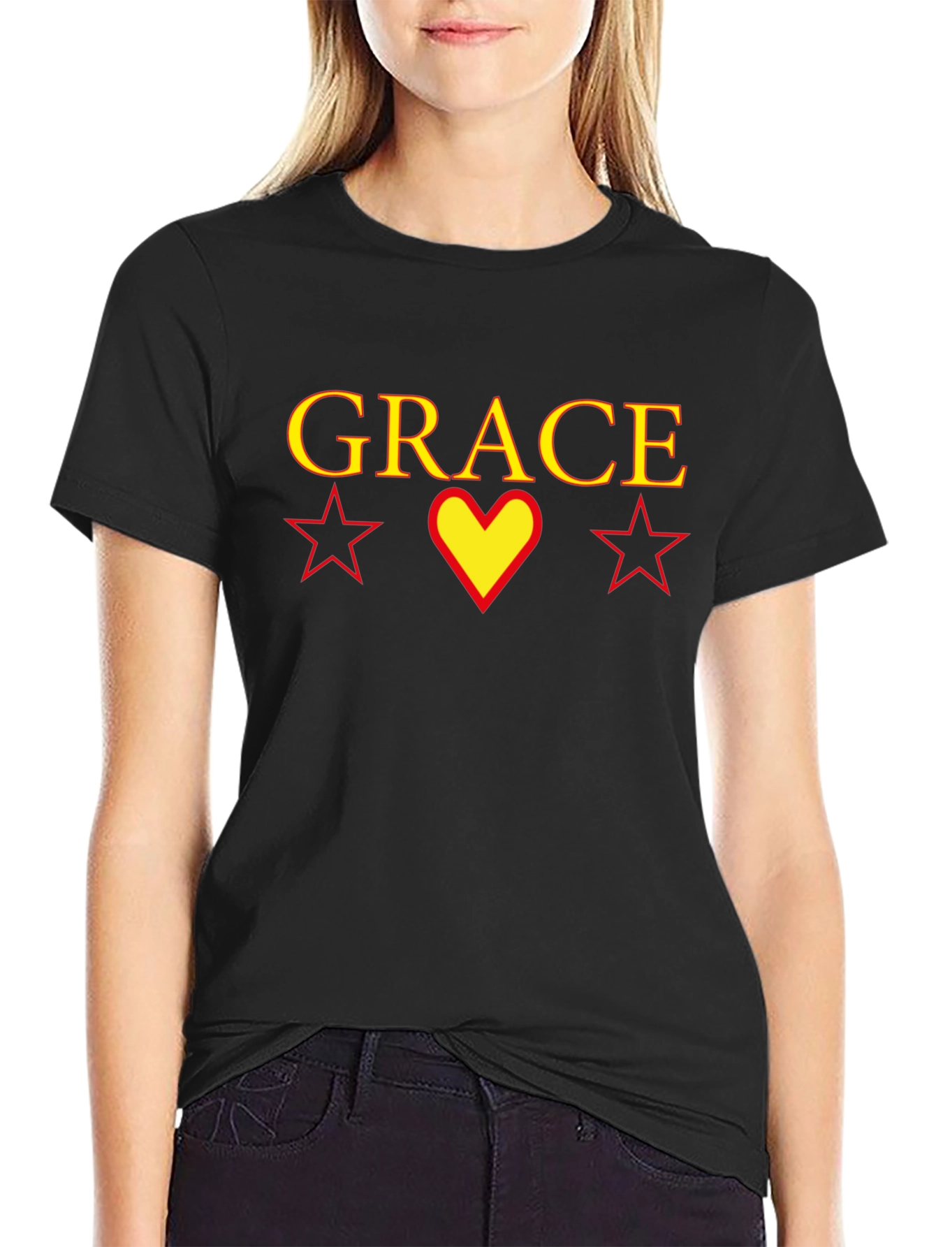 Grace Graphic T-Shirt with Heart and Stars
