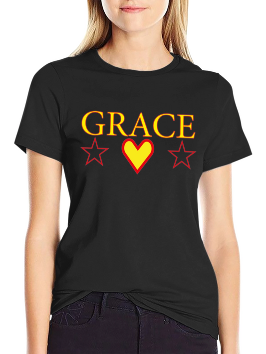 Grace Graphic T-Shirt with Heart and Stars