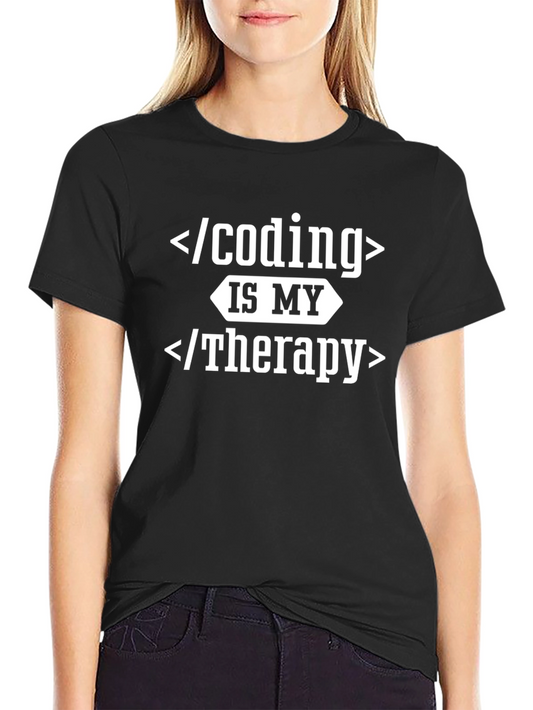 Coding Is My Therapy T-Shirt - Black Tee