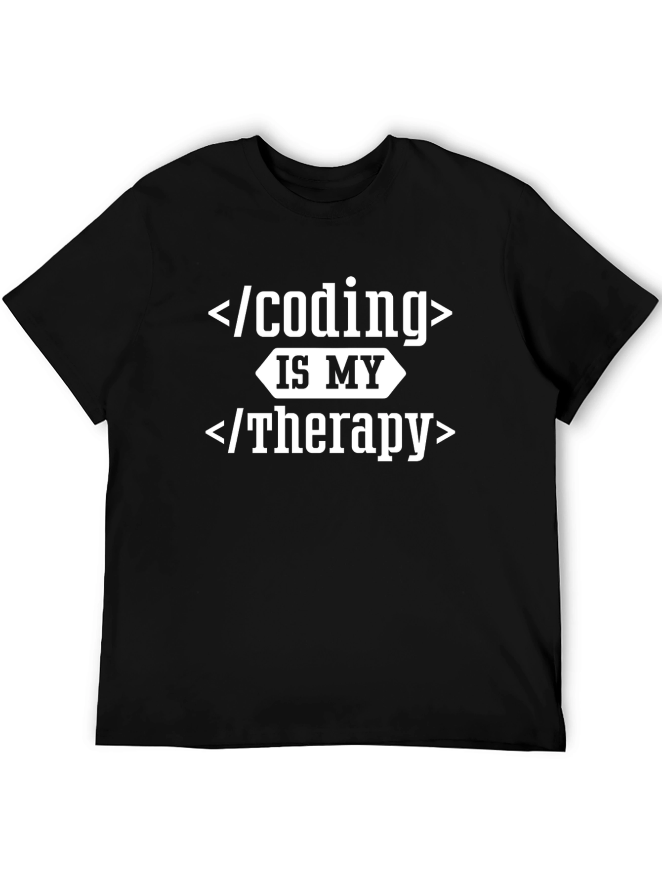 Coding Is My Therapy T-Shirt - Black Tee