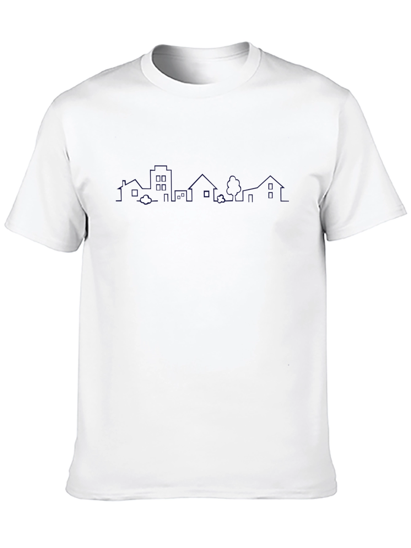 Modern Cityscape Graphic T-Shirt - Stylish Black Tee