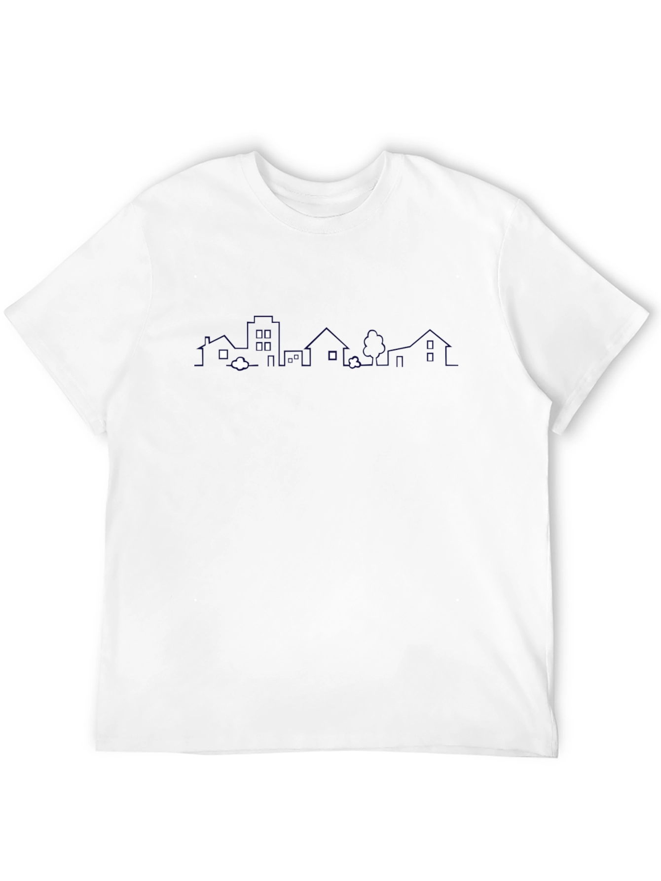 Modern Cityscape Graphic T-Shirt - Stylish Black Tee