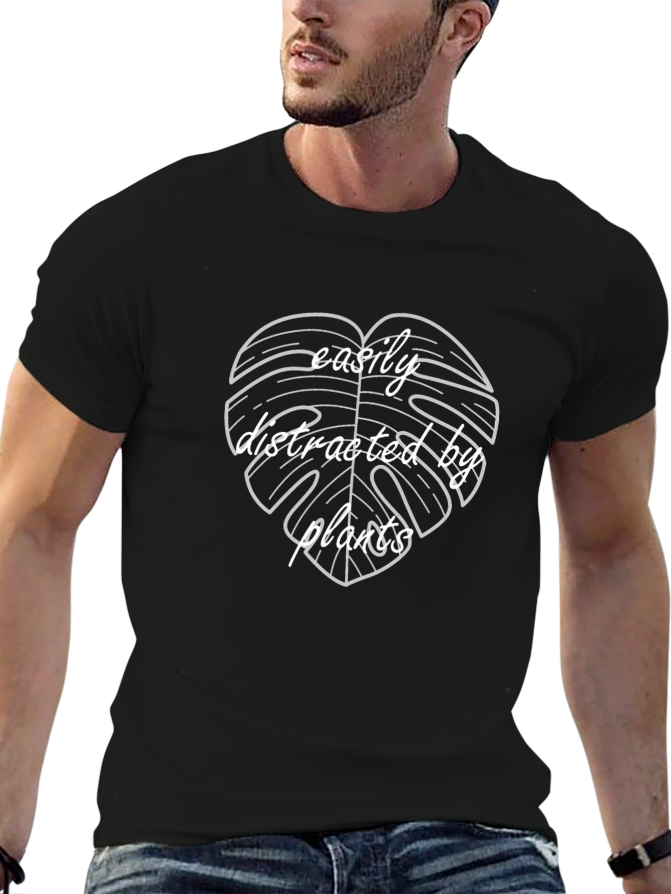 Easily Distracted By Plants Black Graphic Tee