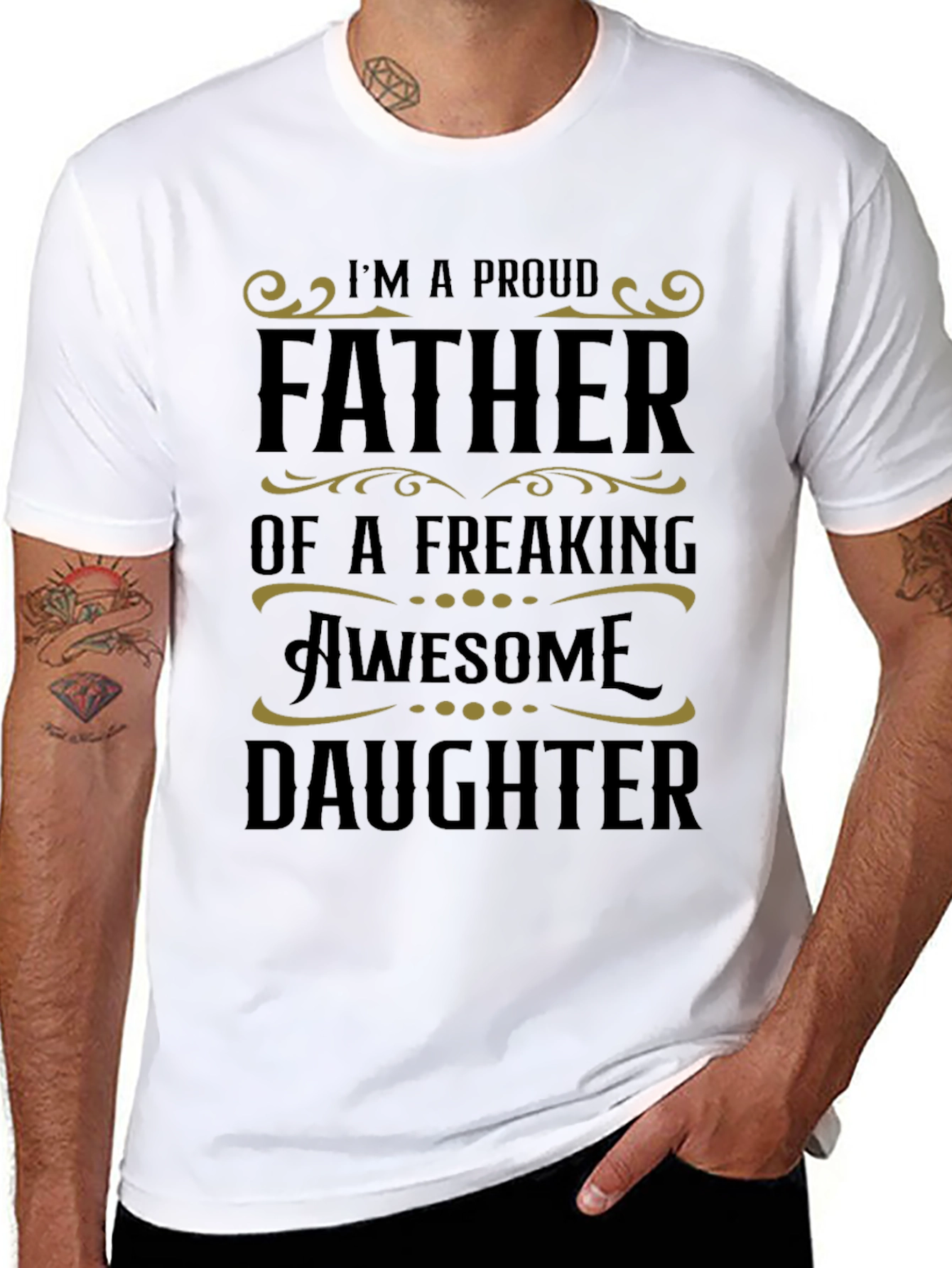 Proud Father of a Freaking Awesome Daughter Graphic Tee