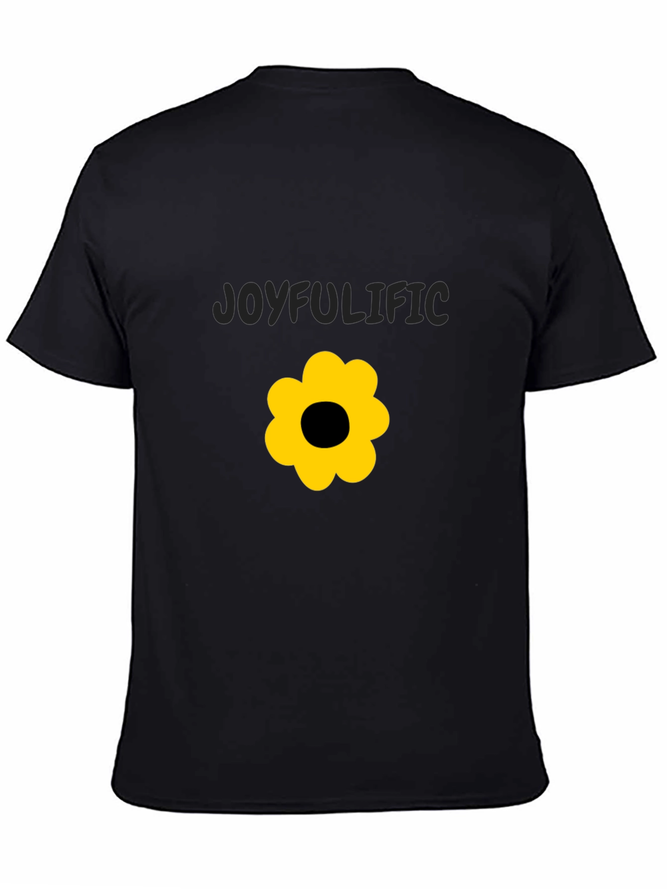Joyfulific Black Graphic Tee with Flower