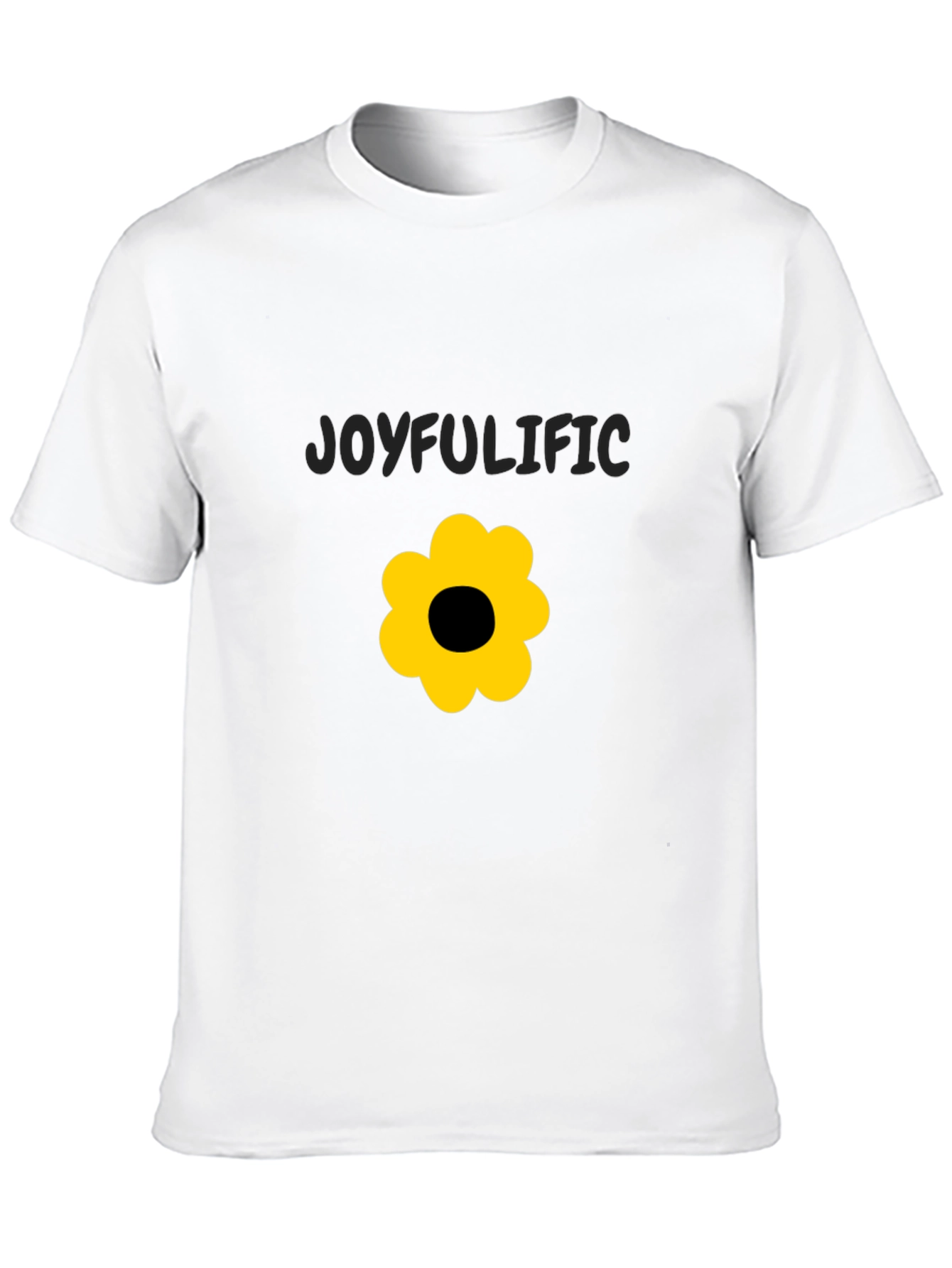 Joyfulific Black Graphic Tee with Flower