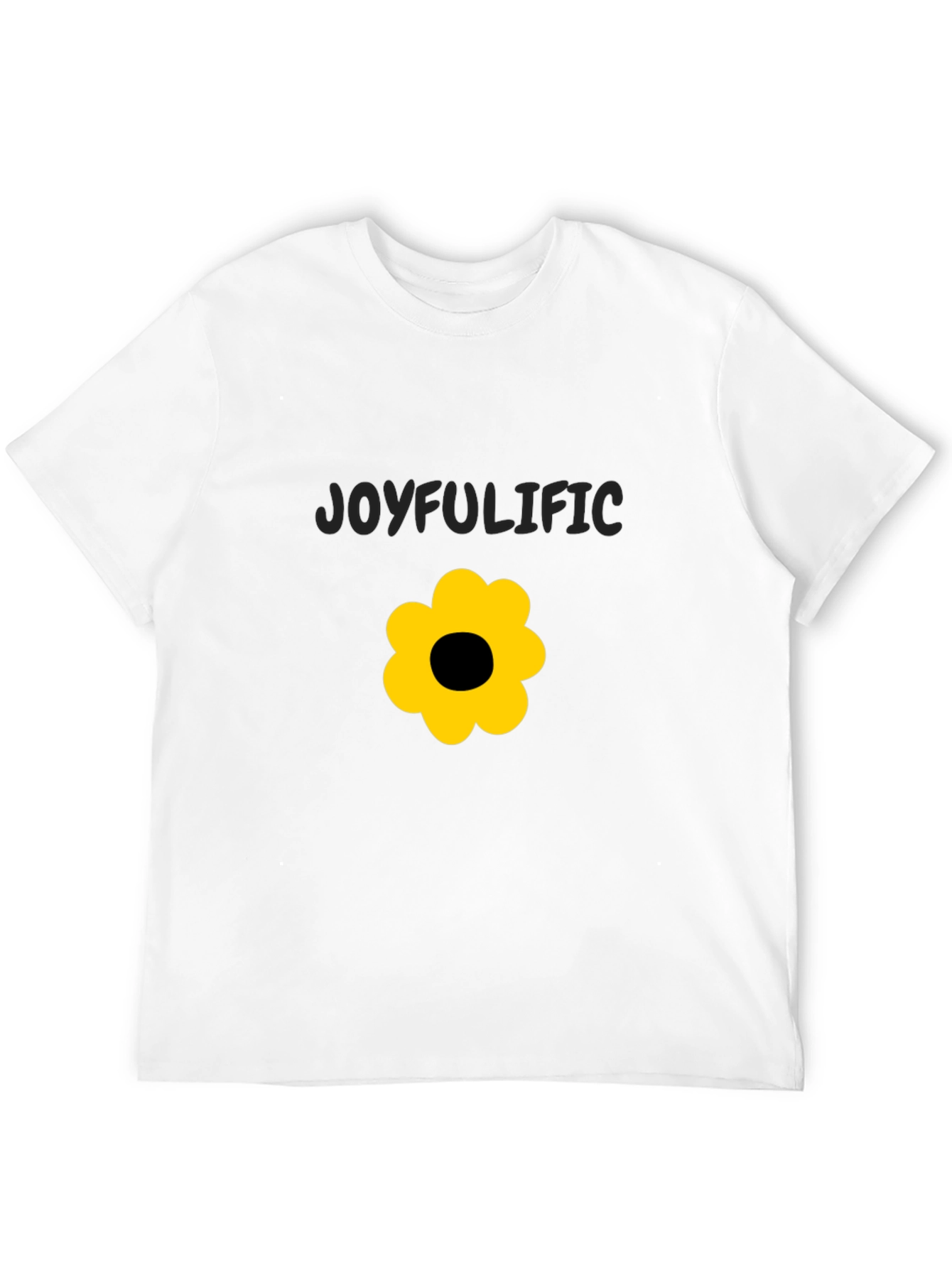 Joyfulific Black Graphic Tee with Flower