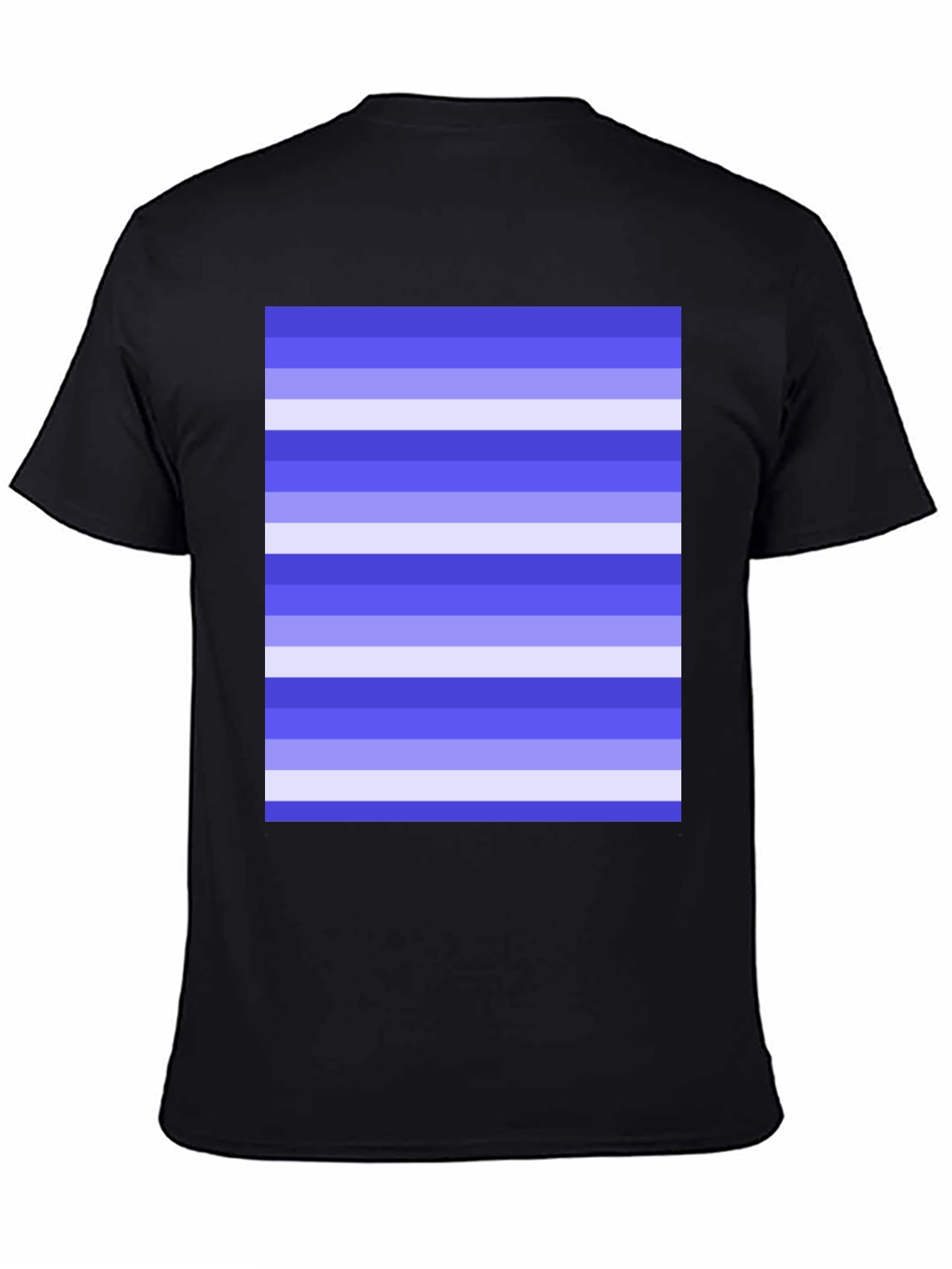 Striped Pattern Black Cotton Casual T-Shirt