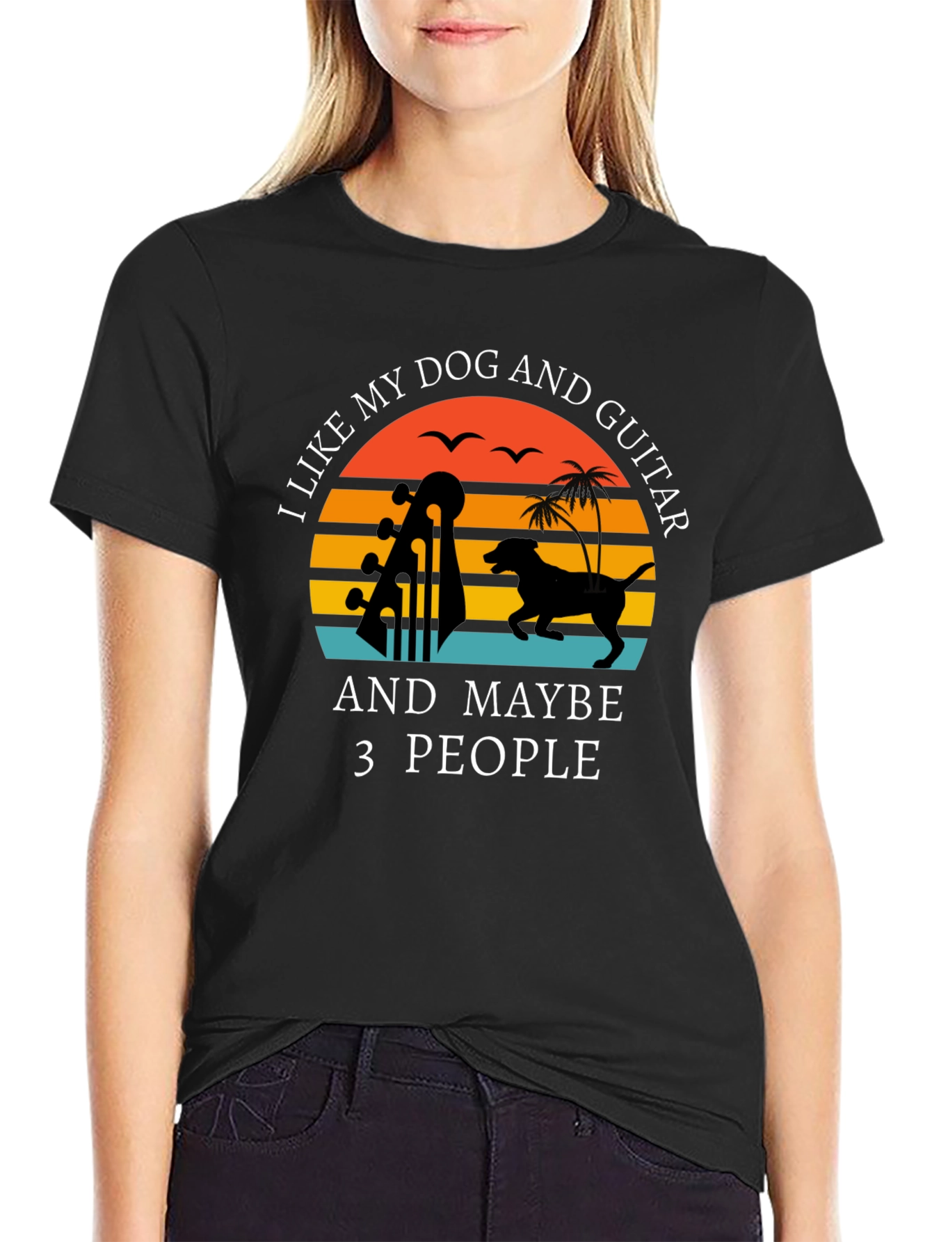 Dog and Guitar Lover T-Shirt - Funny Sarcastic Tee