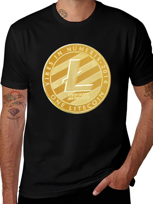 Litecoin Crypto Tee - Mens Black Graphic T-Shirt