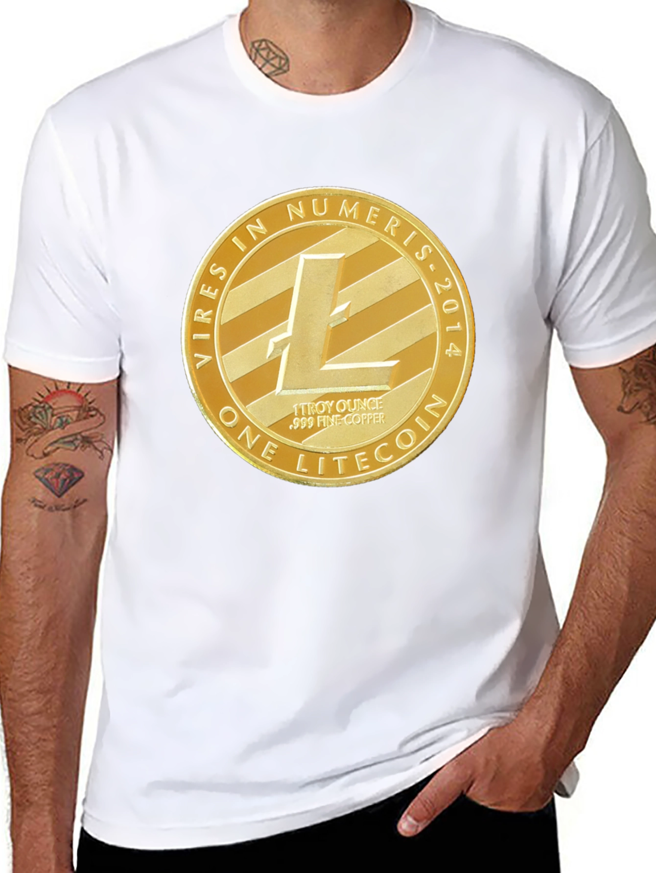 Litecoin Crypto Tee - Mens Black Graphic T-Shirt