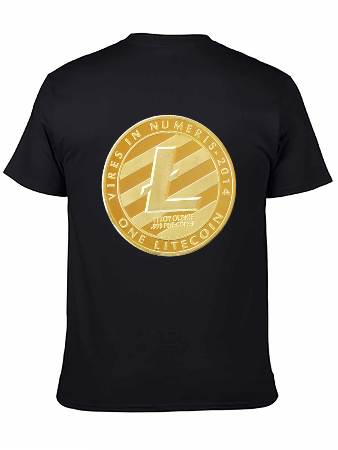 Litecoin Crypto Tee - Mens Black Graphic T-Shirt