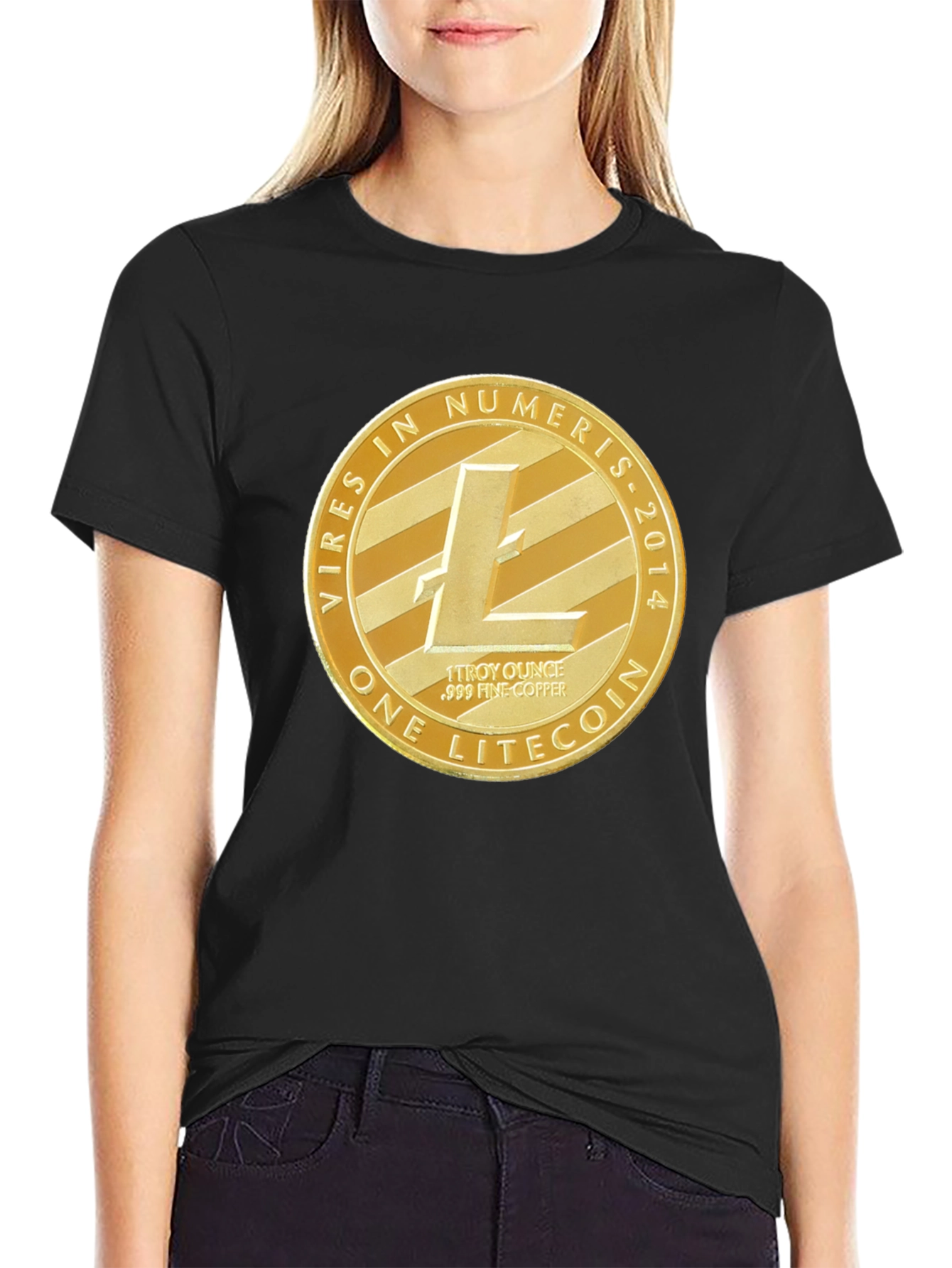 Litecoin Crypto Tee - Mens Black Graphic T-Shirt