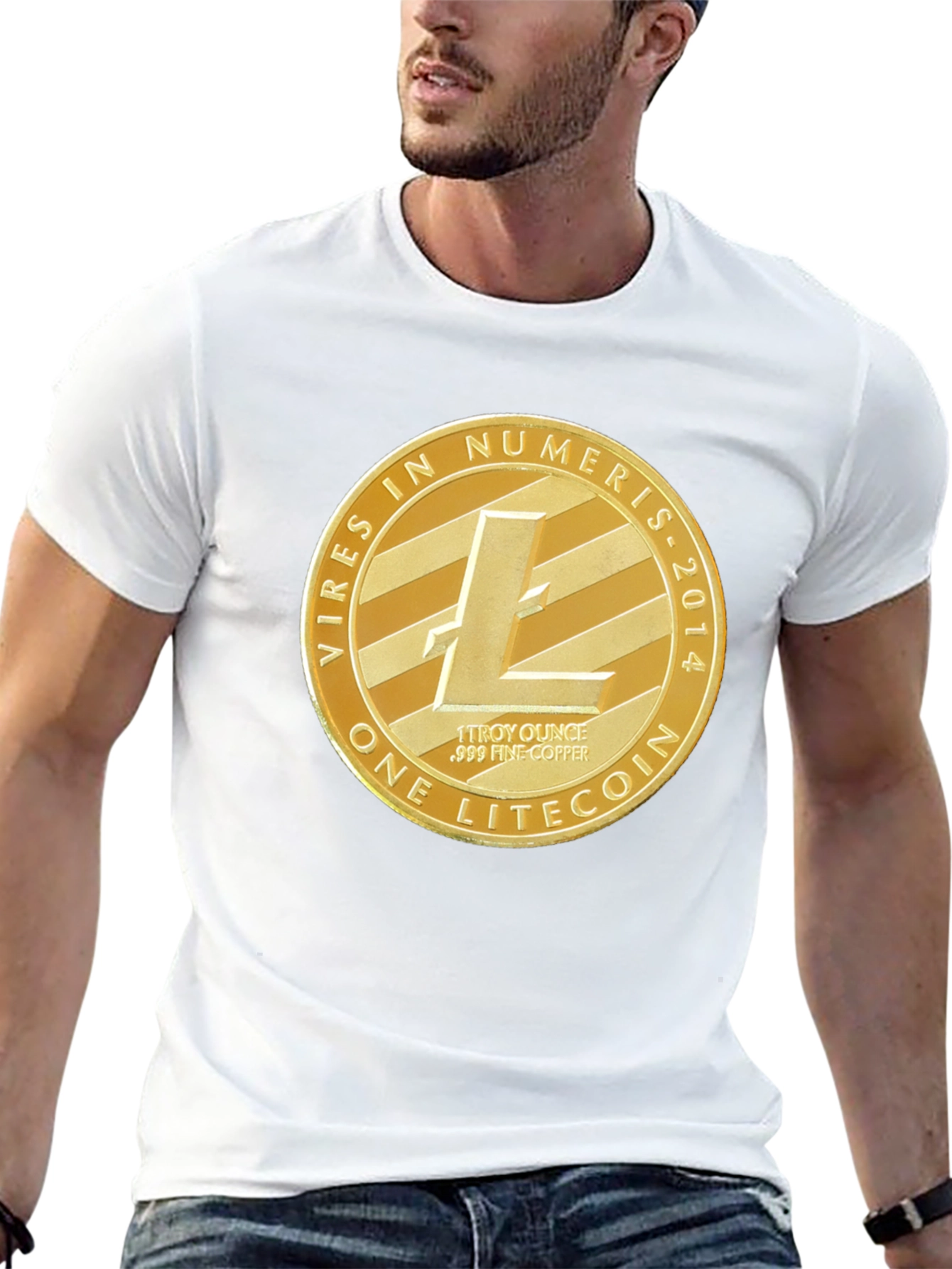 Litecoin Crypto Tee - Mens Black Graphic T-Shirt