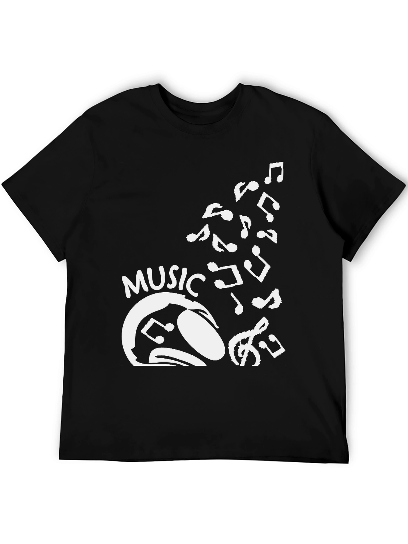 Music Lovers Graphic Tee - Black Cotton T-Shirt