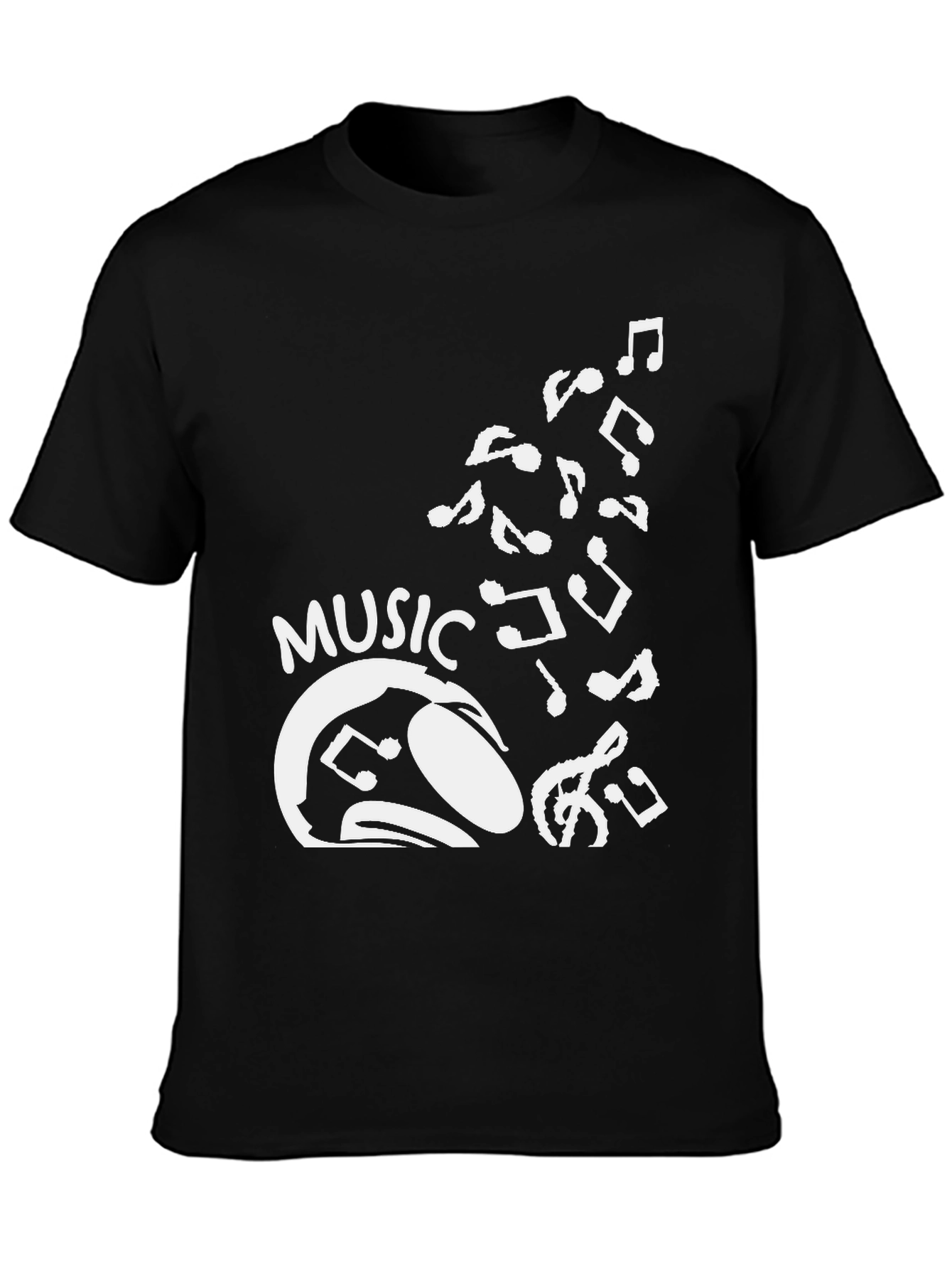 Music Lovers Graphic Tee - Black Cotton T-Shirt