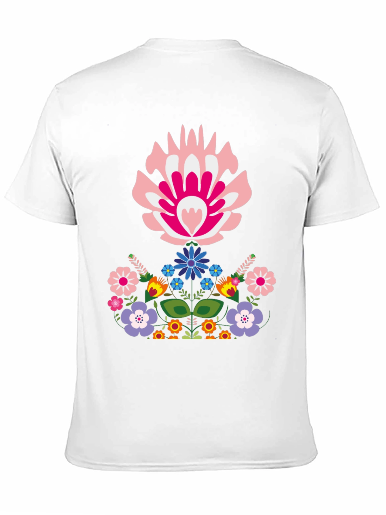 Floral Folk Art Graphic Tee - Black