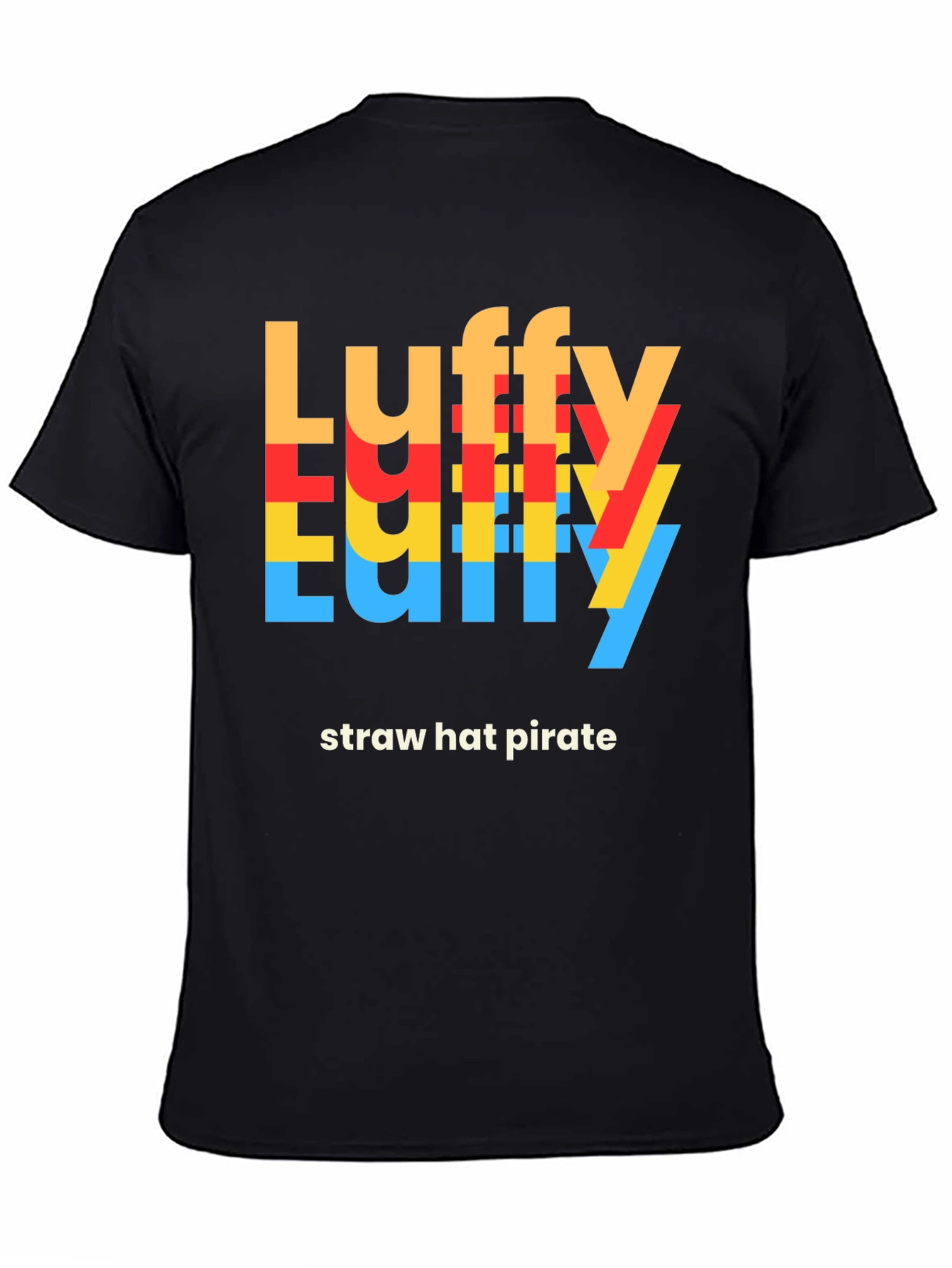 Luffy Straw Hat Pirate Graphic Tee - Black