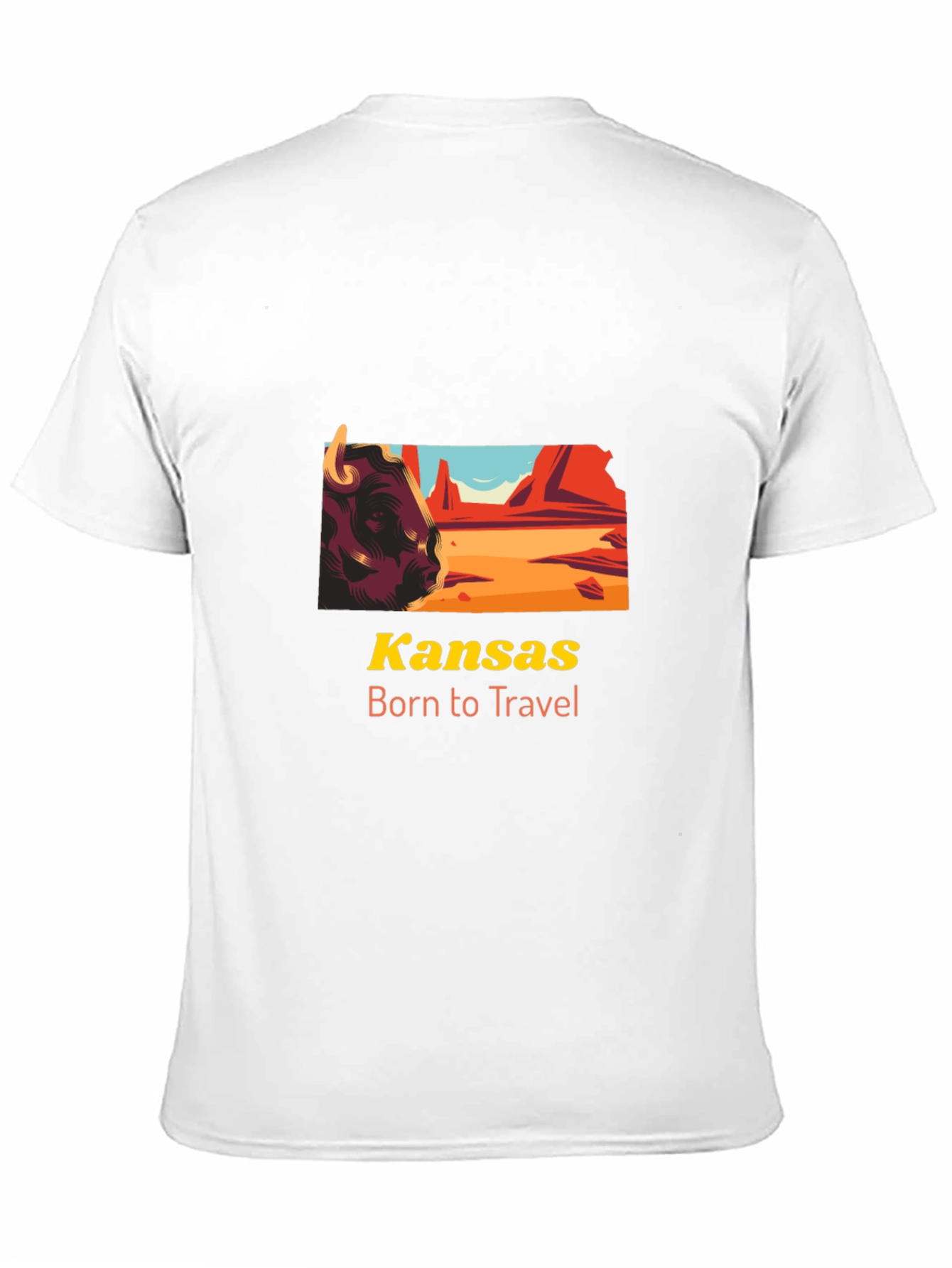 Kansas Born to Travel Graphic Tee - Black