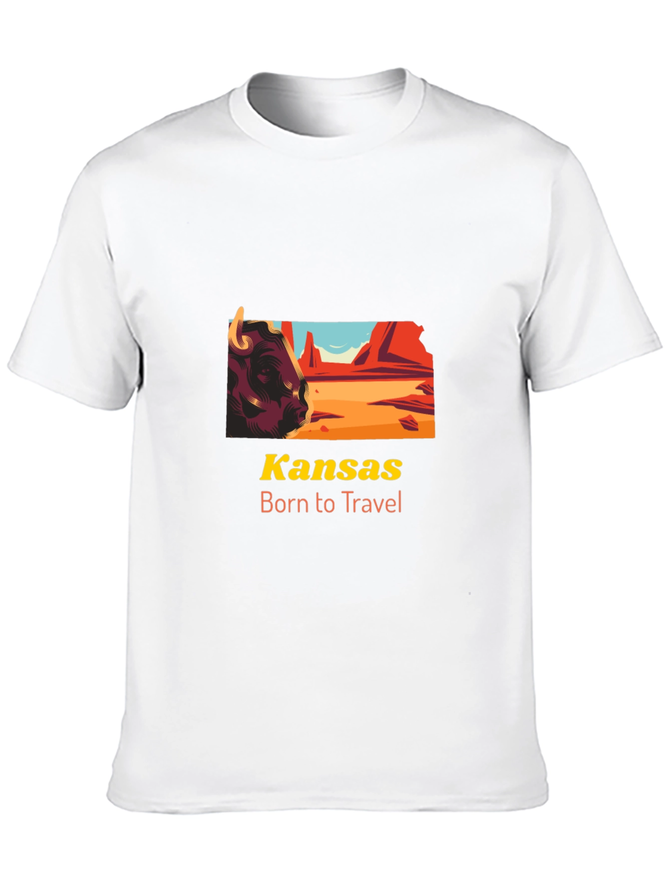 Kansas Born to Travel Graphic Tee - Black