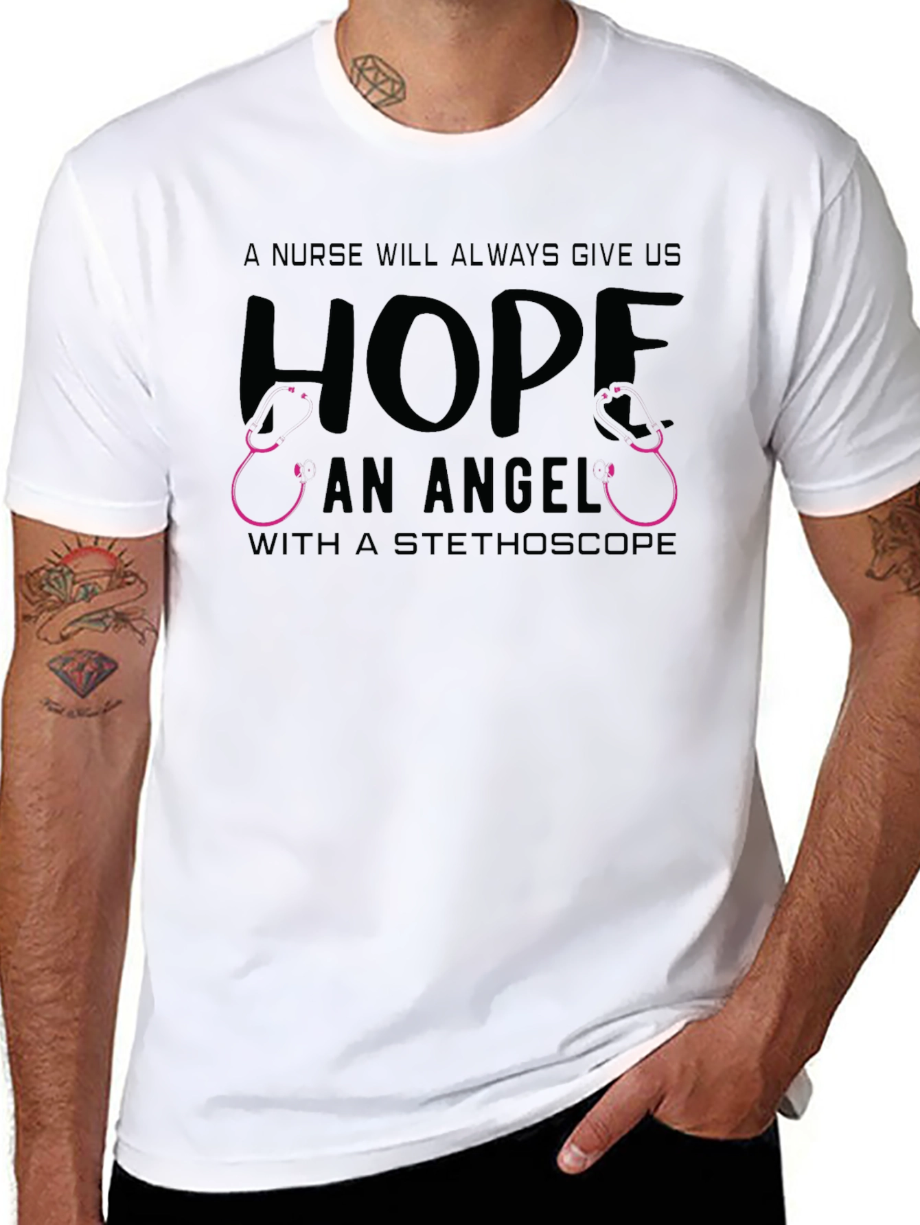 Nurse Hope Stethoscope Graphic T-Shirt