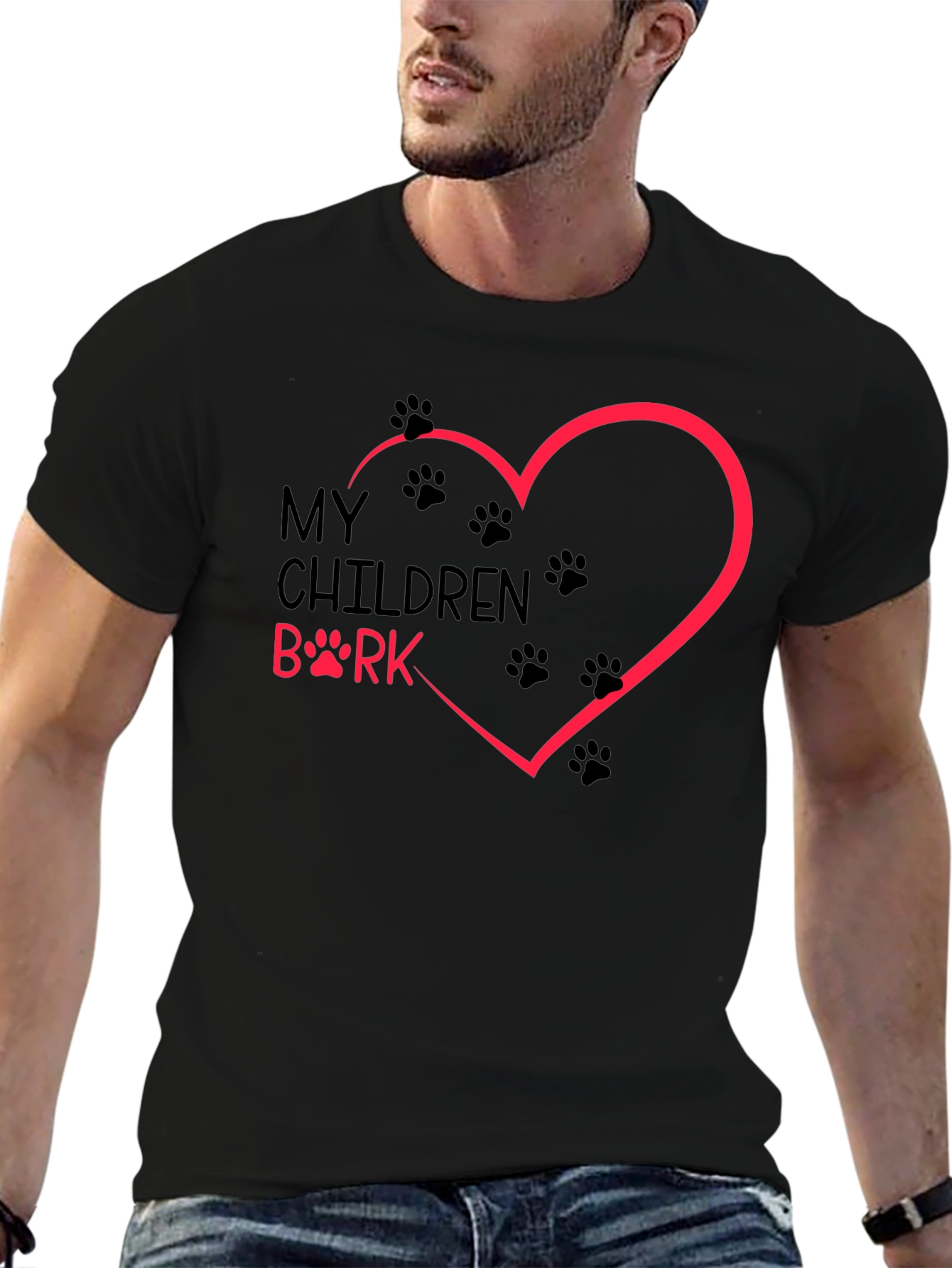 My Children Bark T-Shirt Dog Paw Heart