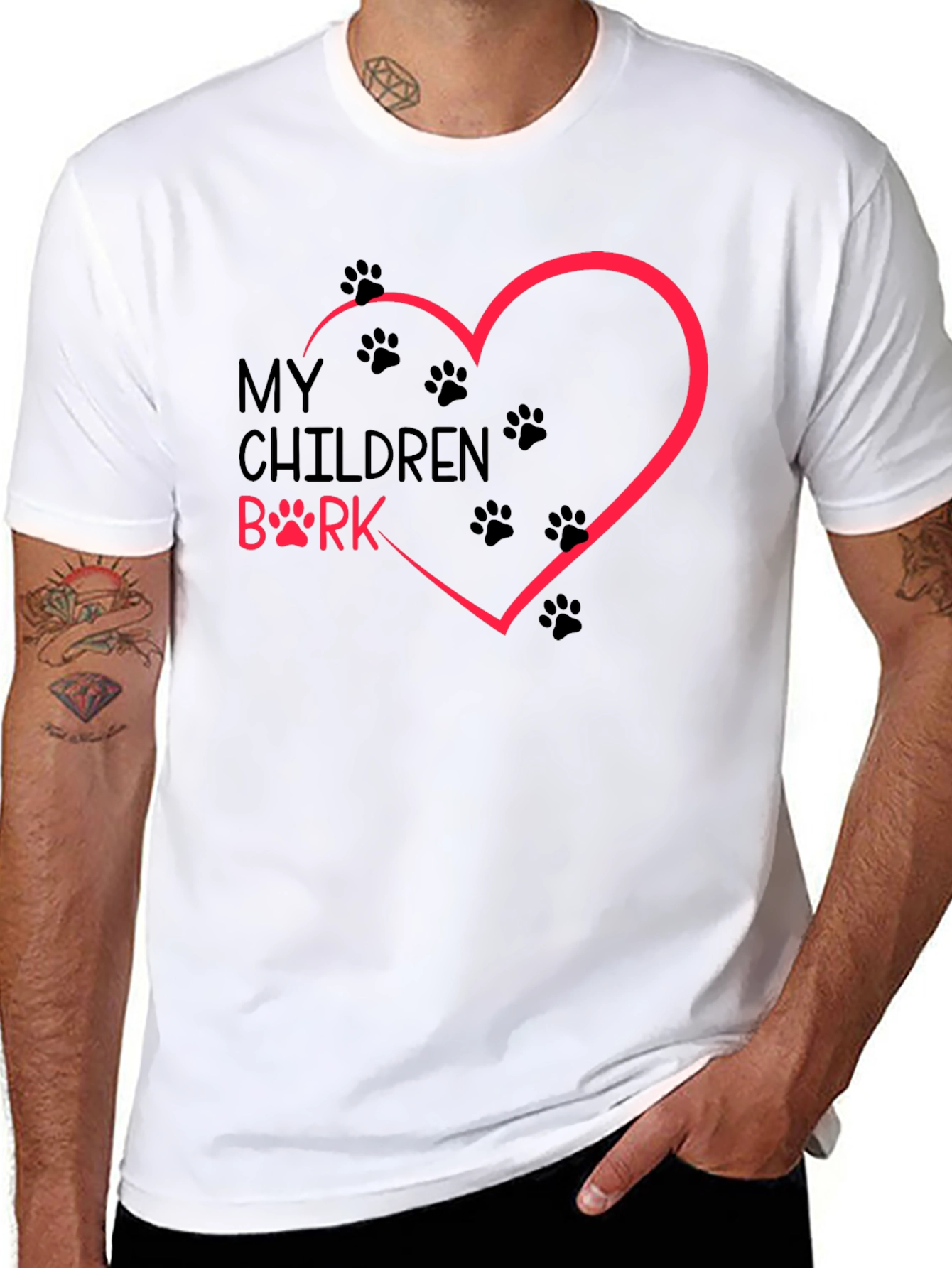 My Children Bark T-Shirt Dog Paw Heart