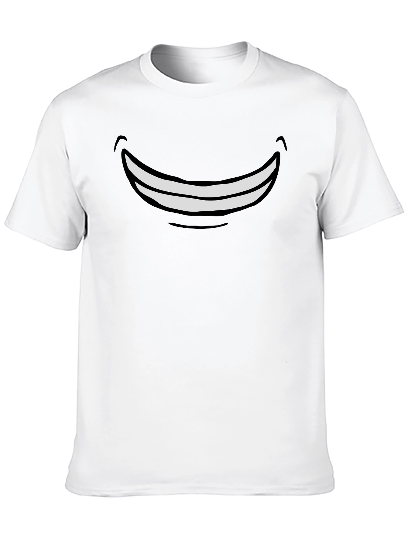 Smiling Face Graphic Tee - Casual Comfort