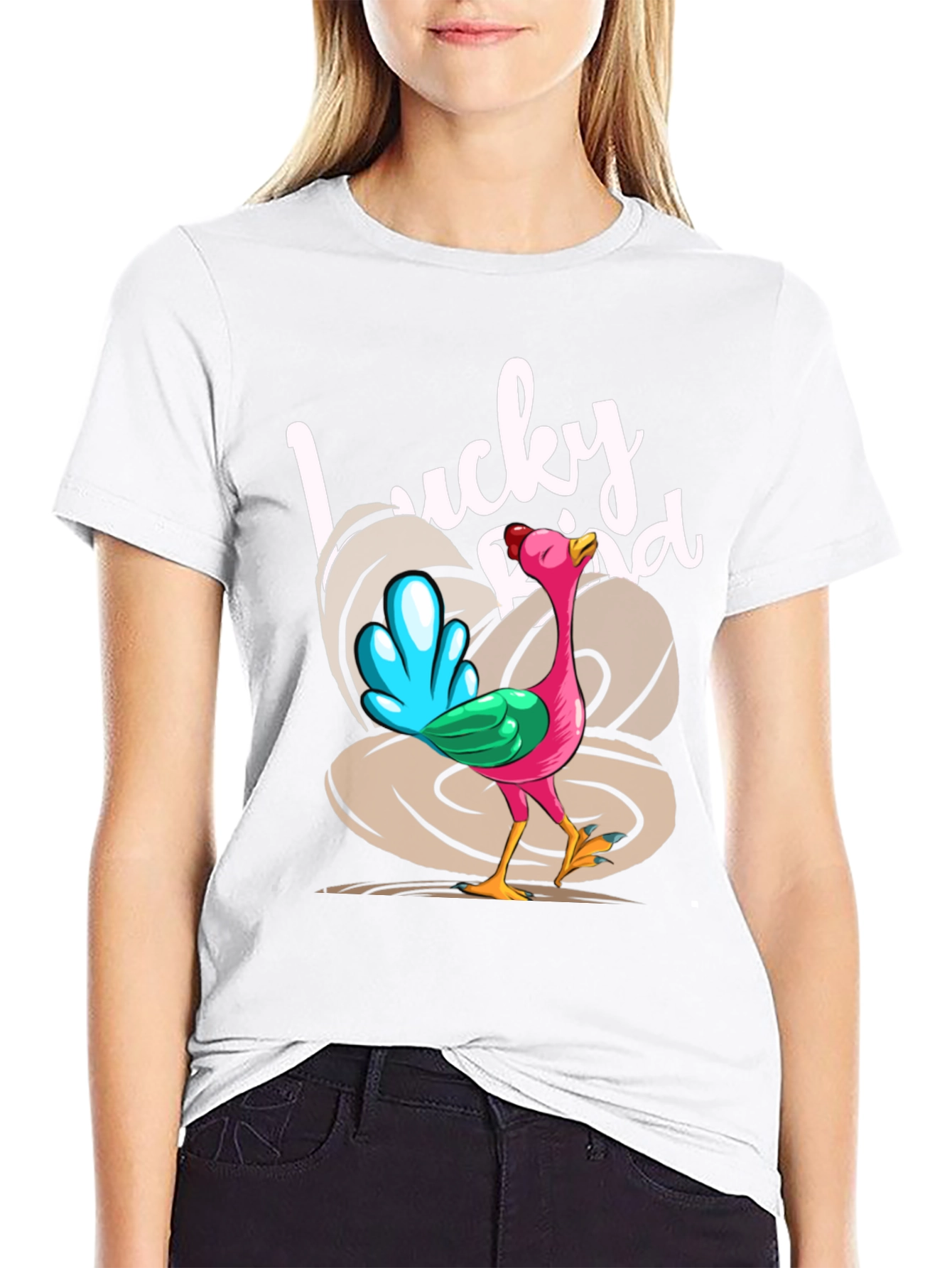 Lucky Bird Graphic Tee - Thanksgiving Humor