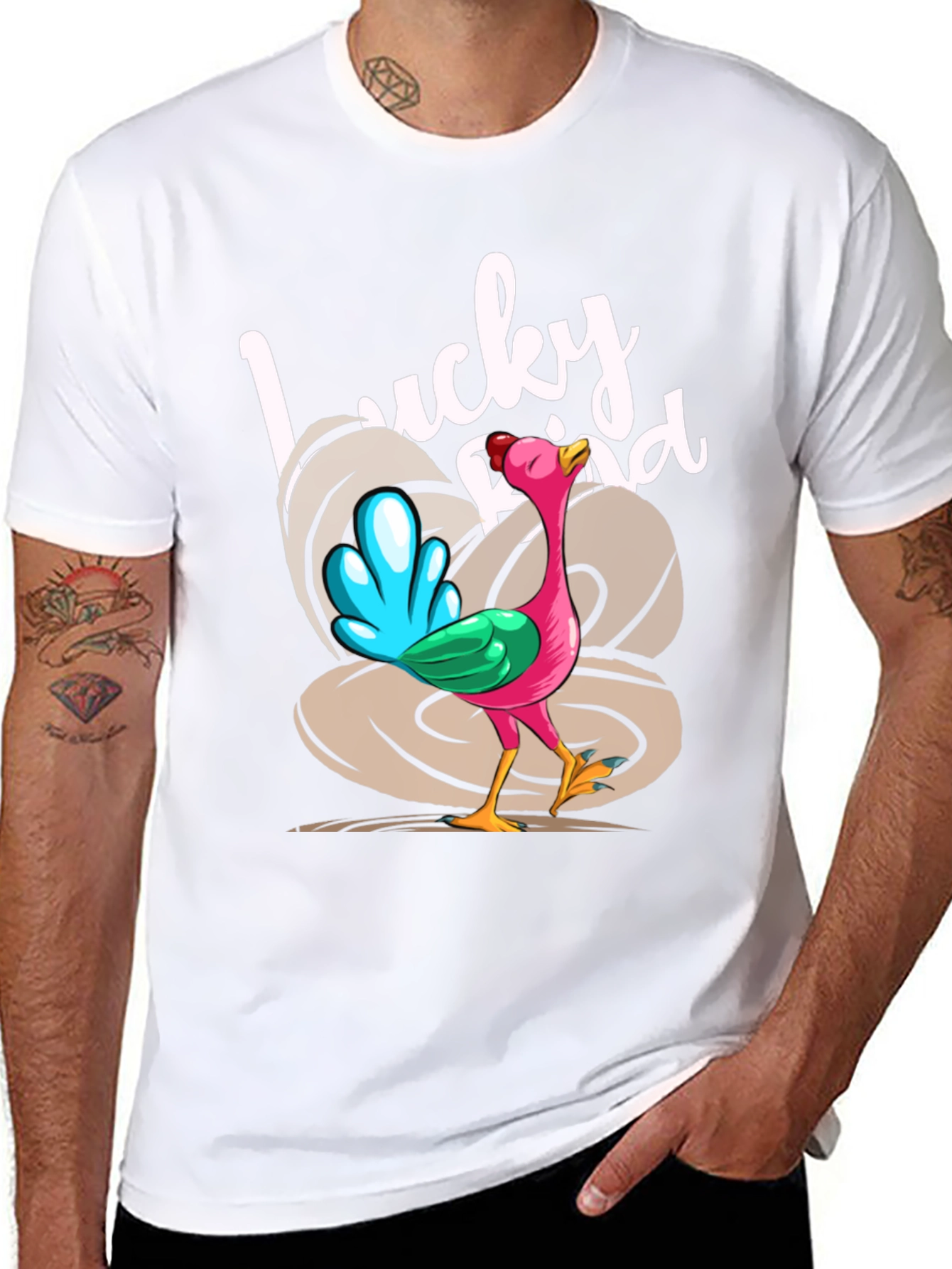 Lucky Bird Graphic Tee - Thanksgiving Humor