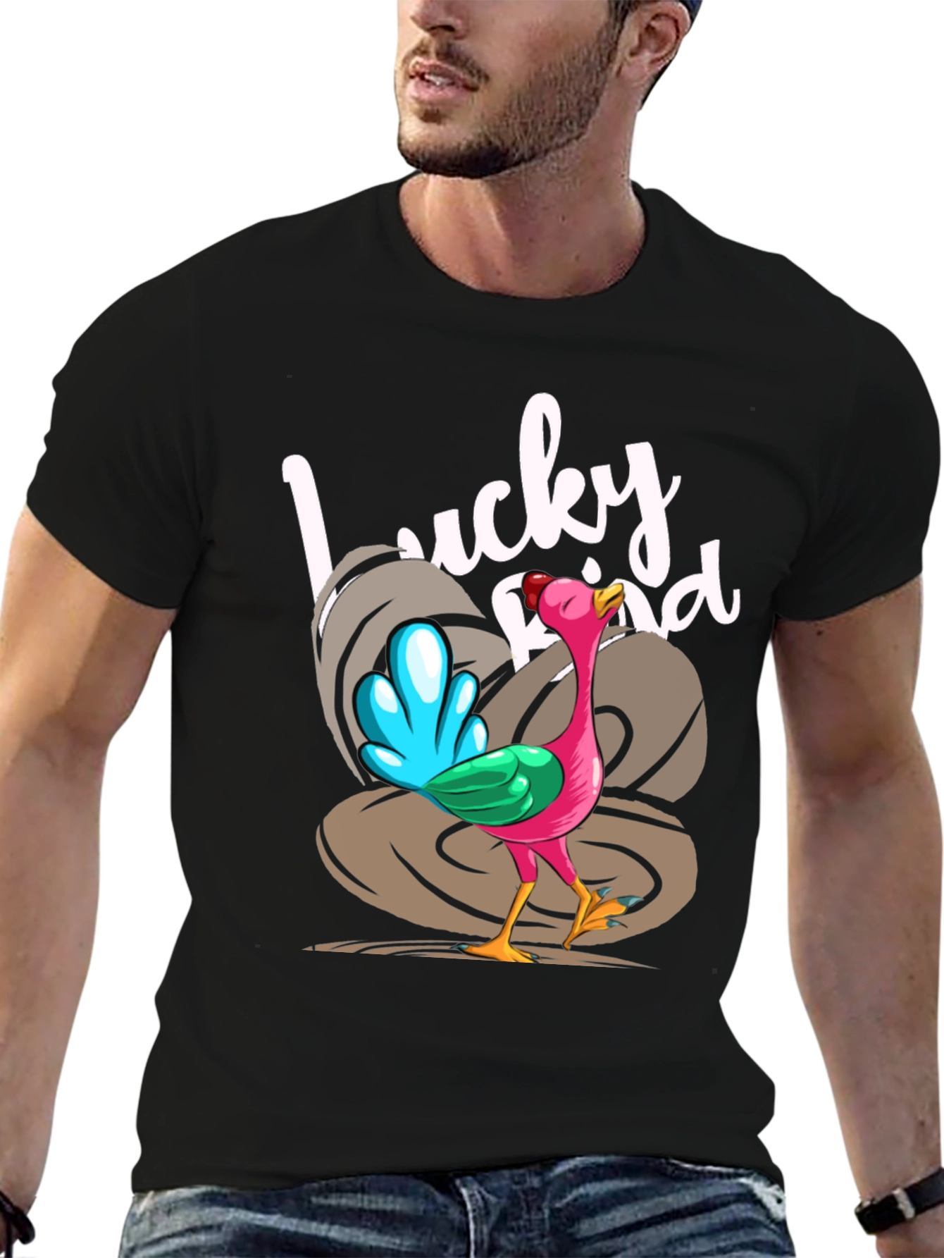 Lucky Bird Graphic Tee - Thanksgiving Humor