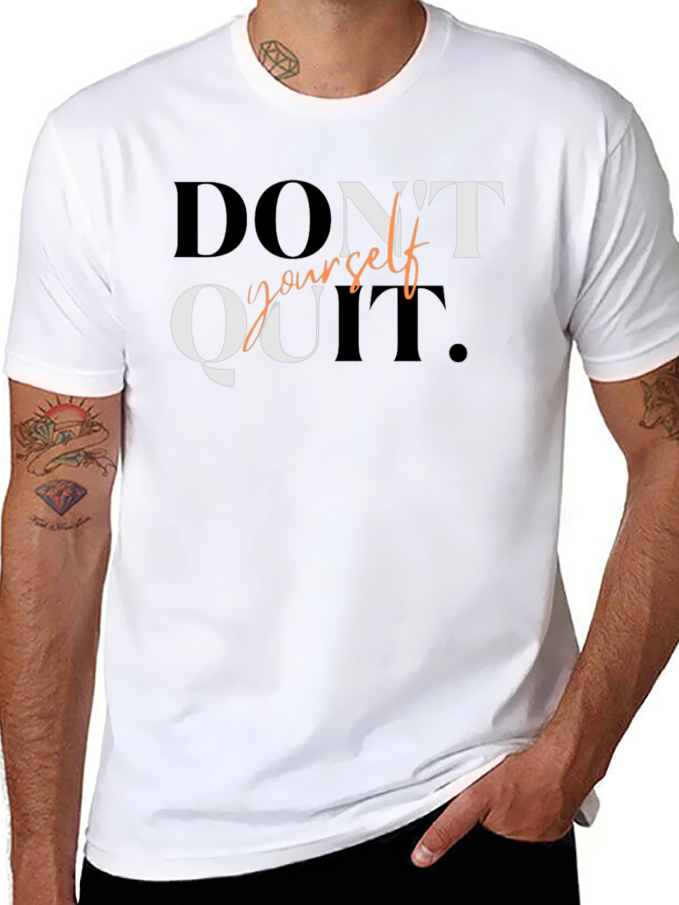 Motivational Black T-Shirt: Dont Quit Yourself