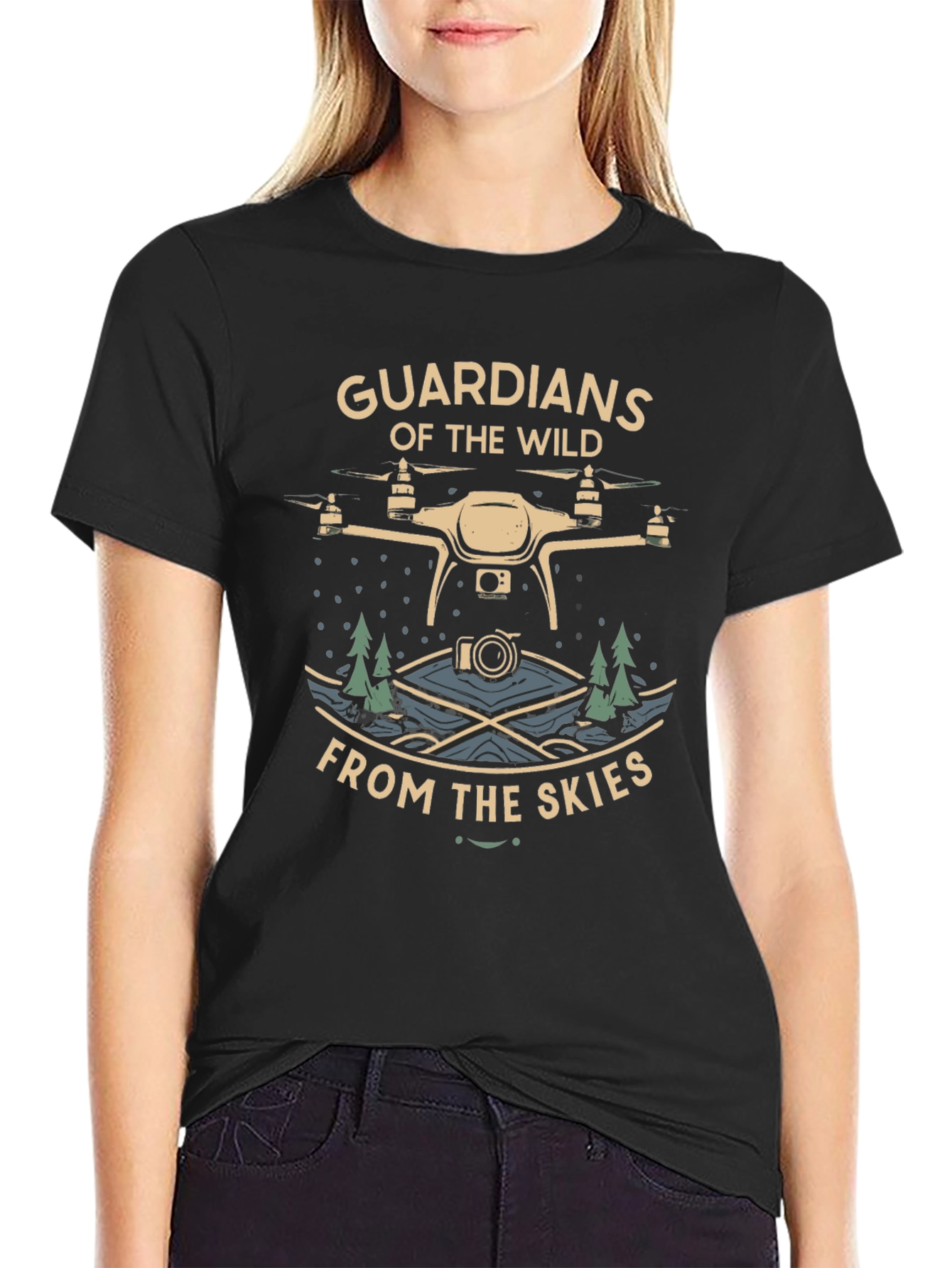 Guardians of the Wild Drone Graphic Tee - Black
