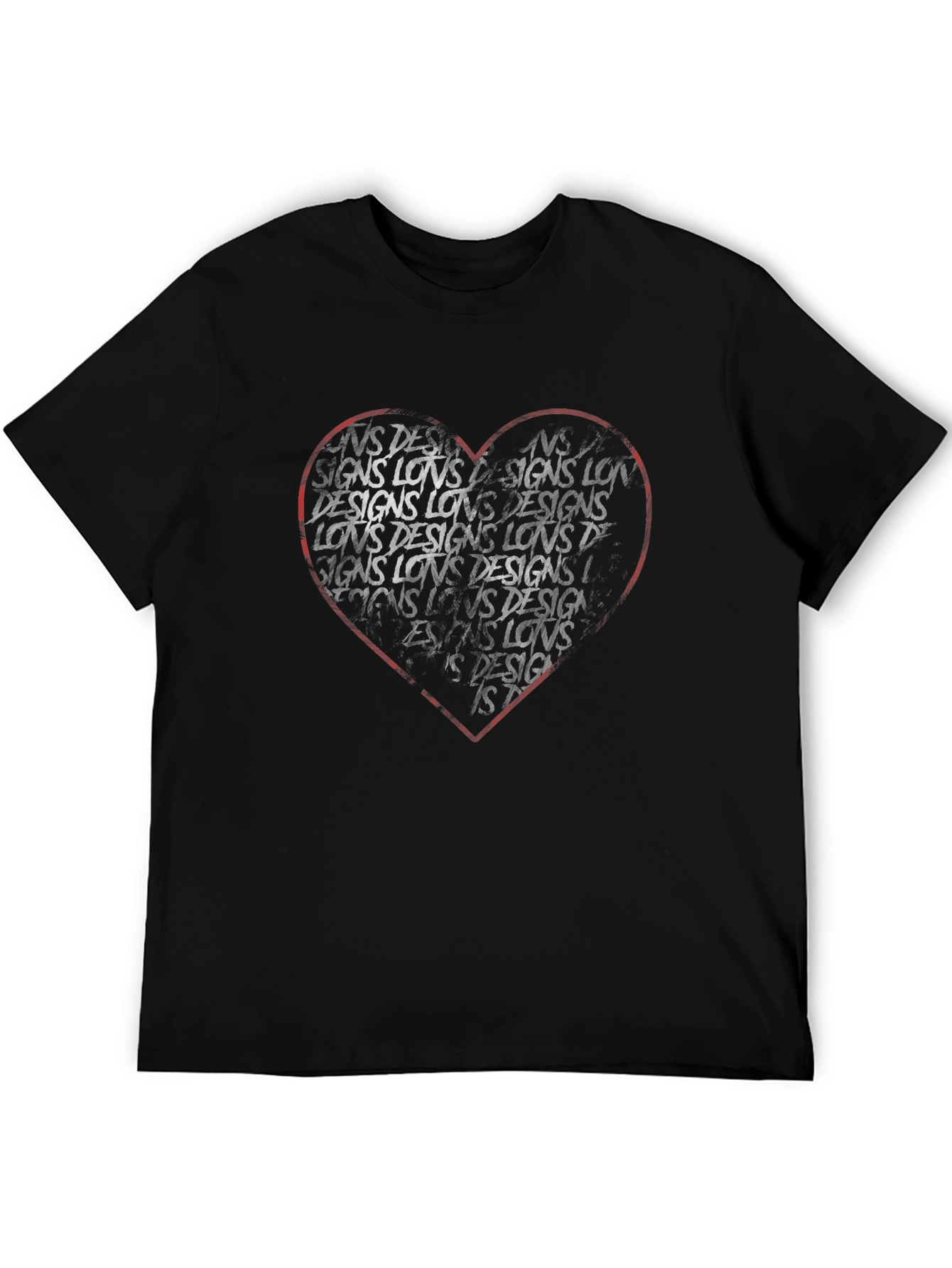 Black Heart Print Graphic T-Shirt