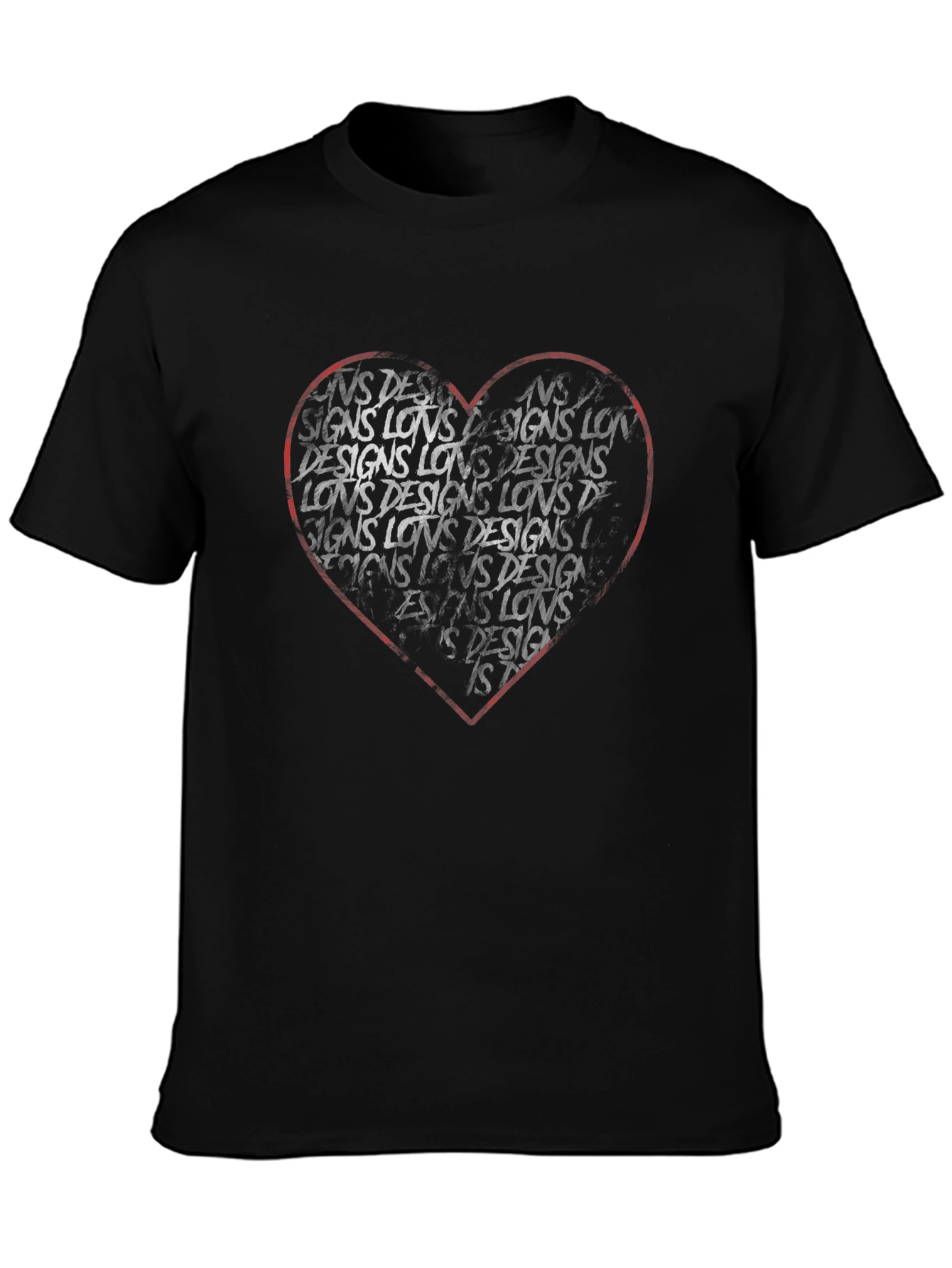 Black Heart Print Graphic T-Shirt
