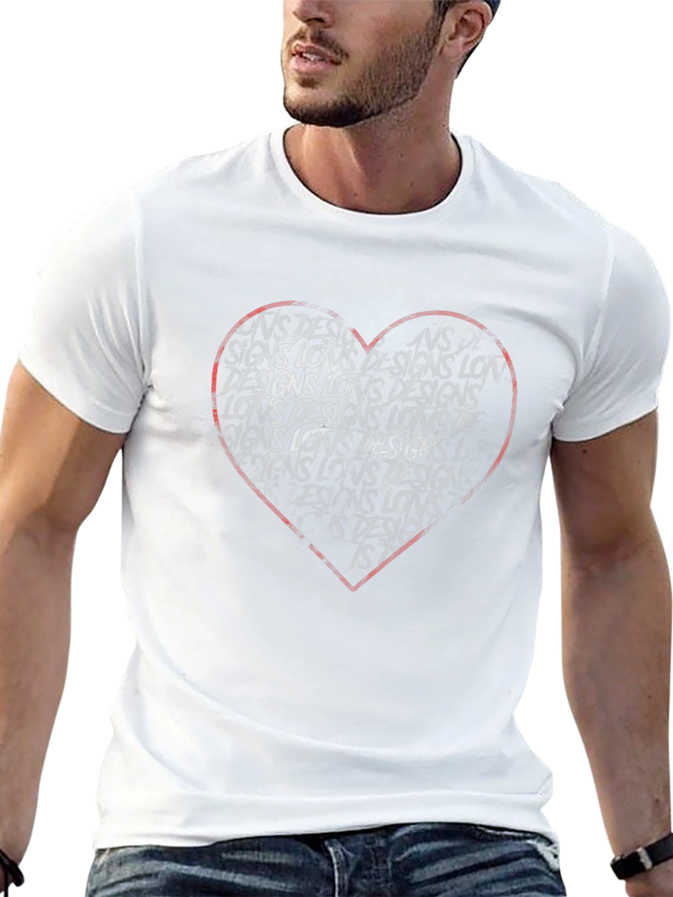 Black Heart Print Graphic T-Shirt